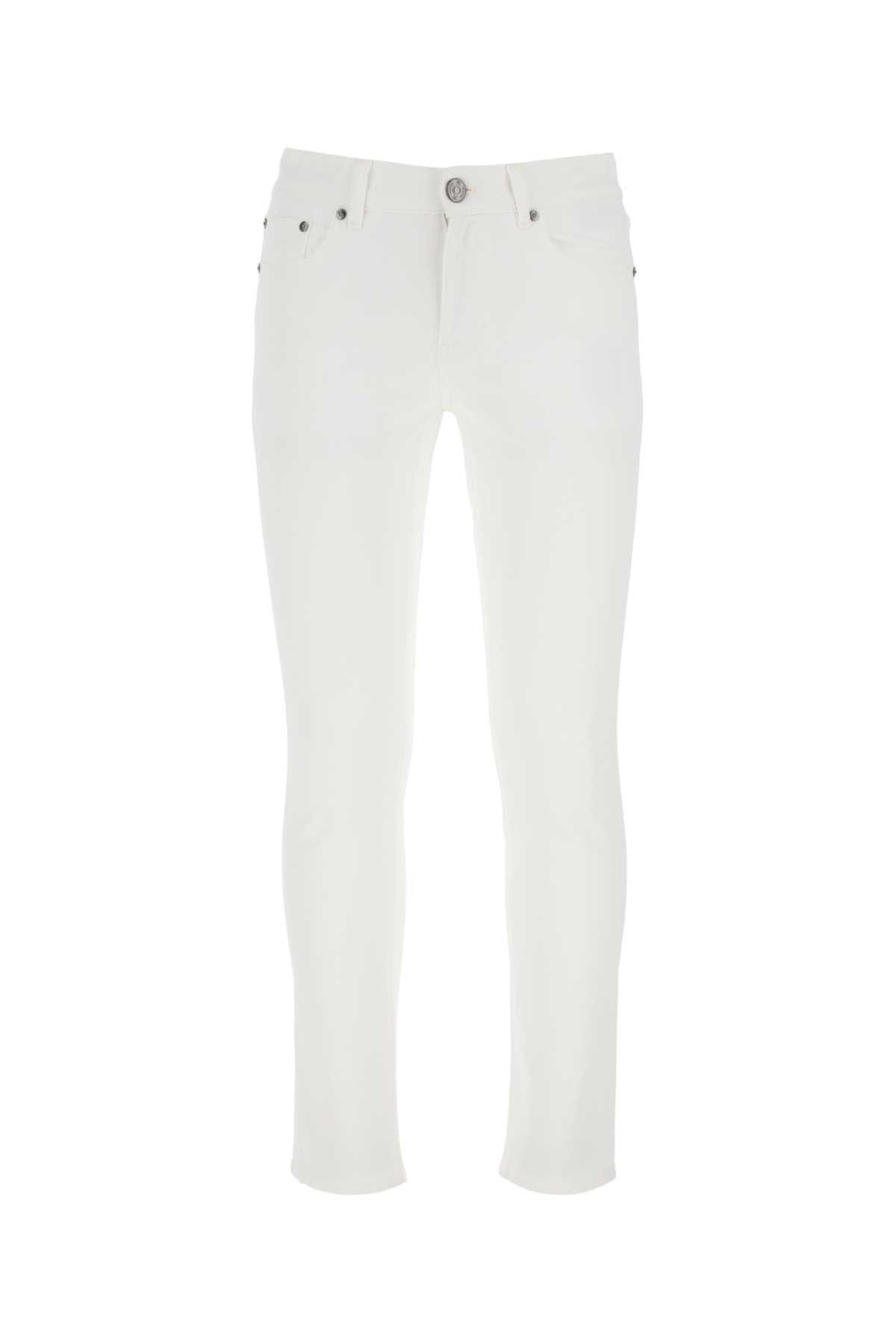 image of Pt Torino White Stretch Denim Rock Jeans, Men's (Size 36)