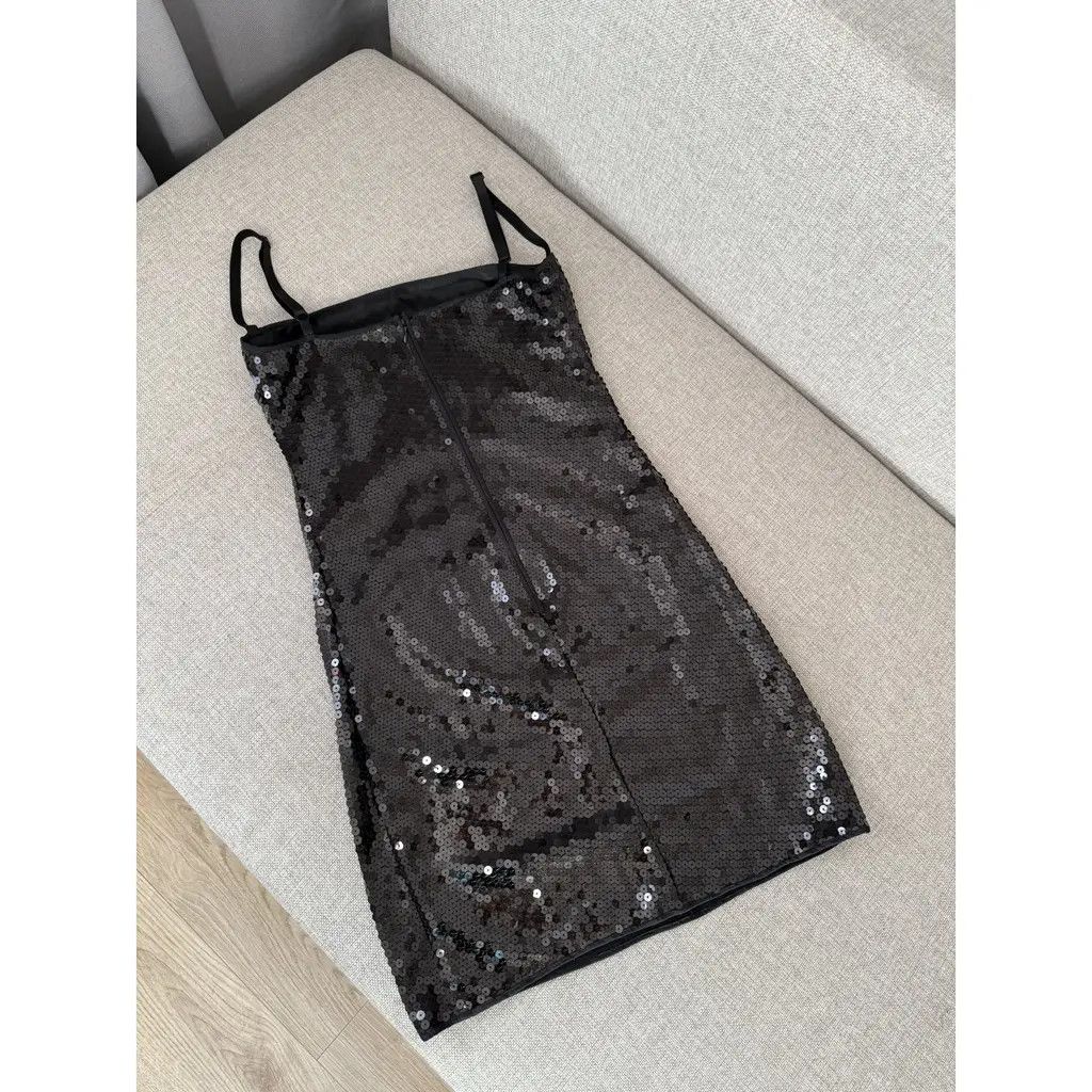 Dolce & Gabbana D&G Black Sequin Bra Strap Satin Trim Bodycon Dress IT40 Size S / US 4 / IT 40 - 4 Thumbnail