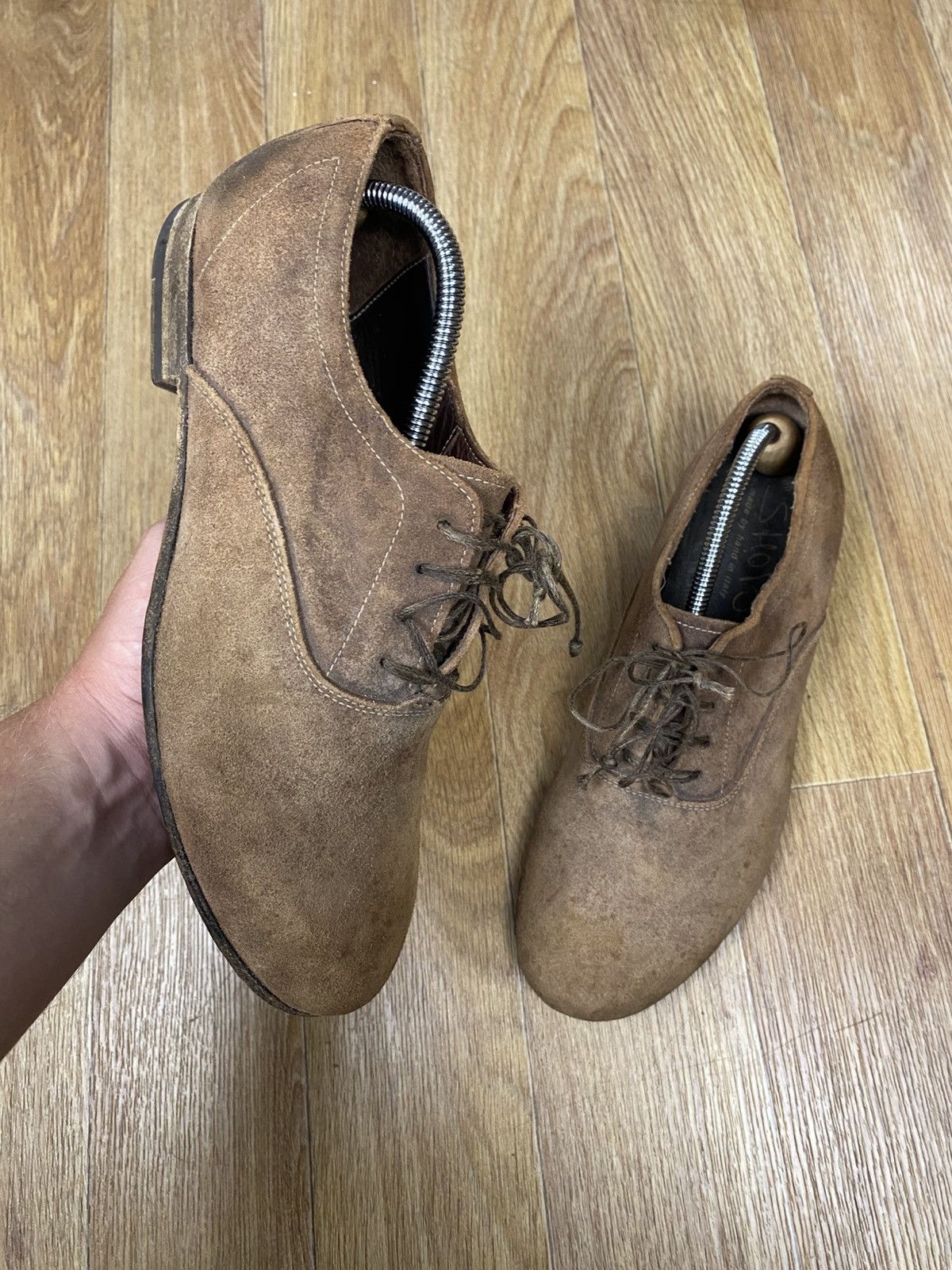 Japanese Brand × Shoto Shoto Avantgarde Plain Toe Brown Suede Shoes Size US 7 / EU 40 - 1 Thumbnail