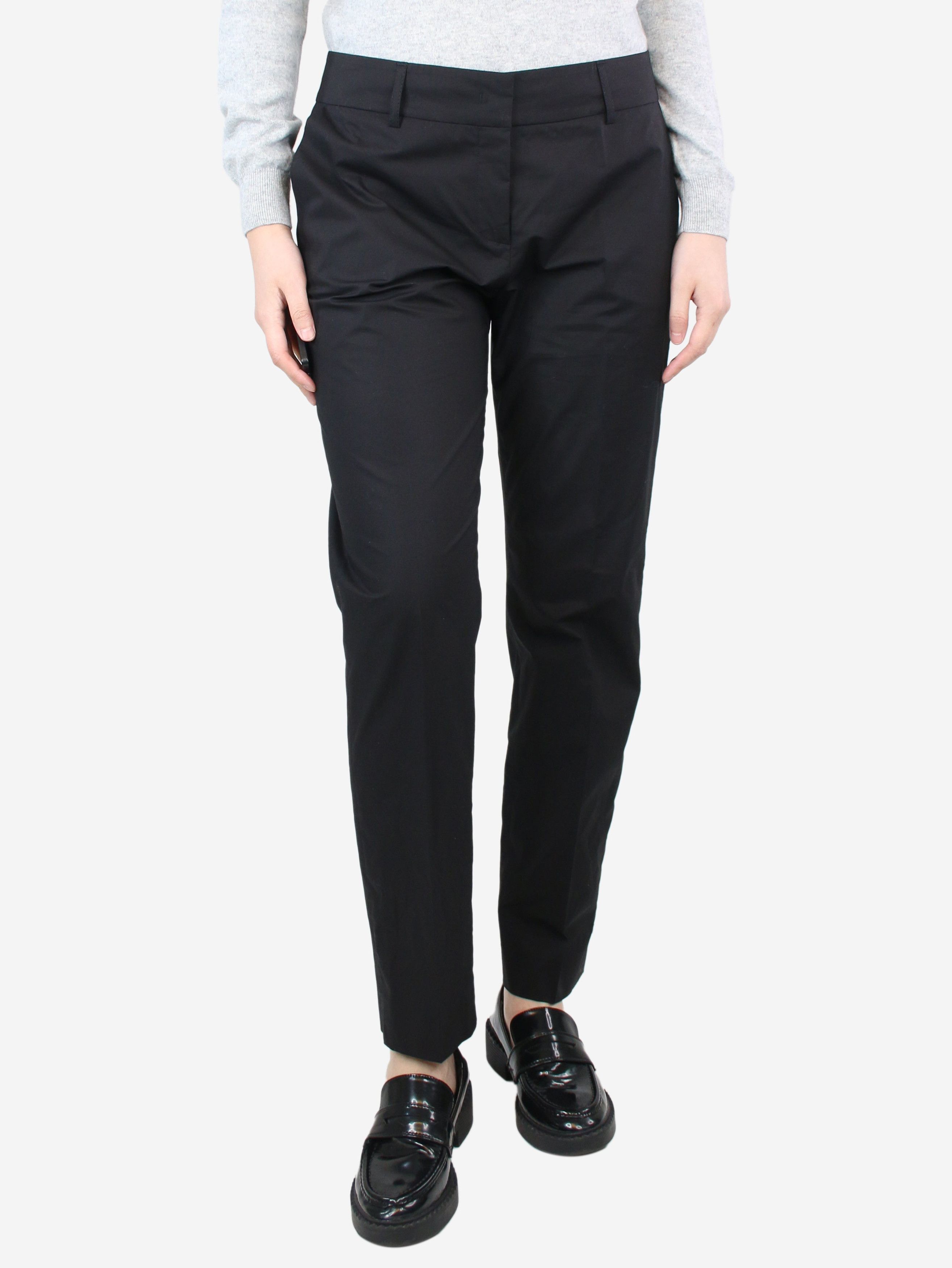 image of Piazza Sempione Black Cotton Trousers - Size Uk 14, Women's