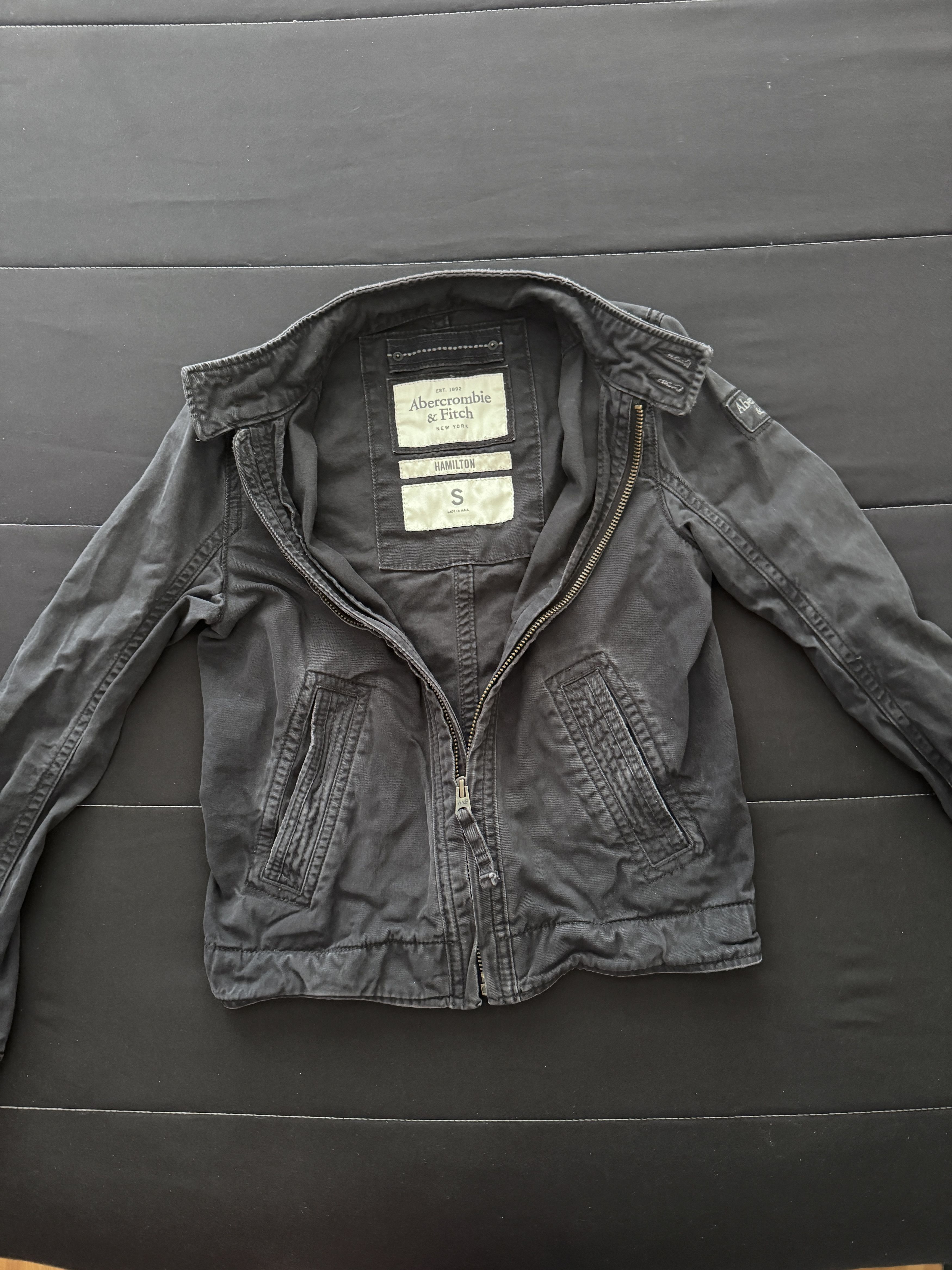 Vintage Abercrombie & Fitch Washed Zip Hamilton Jacket in Blue, Men's — image 3 of 5