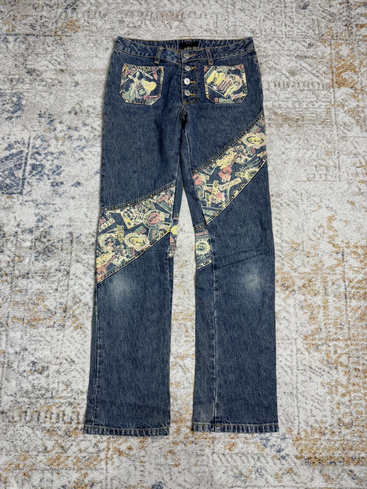 Tornado Mart Cat ifsix style y2k denim pants Size US 29 - 1 Thumbnail