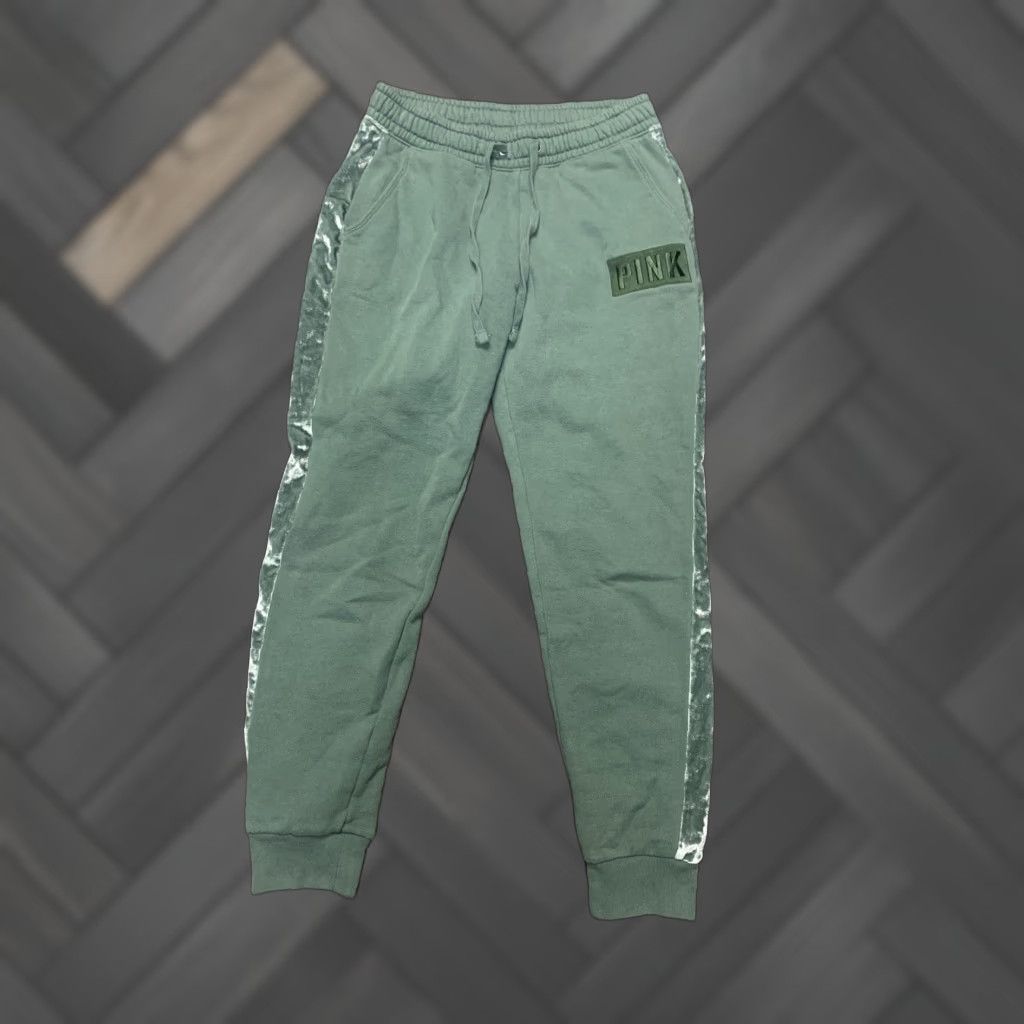 Victoria's Secret VINTAGE Victoria's Secret Pink Women's Velour Sweat Pants XS Green Jogger Womens XS Green Velour Sweatpants Size 26" / US 2 / IT 38 - 1 Thumbnail