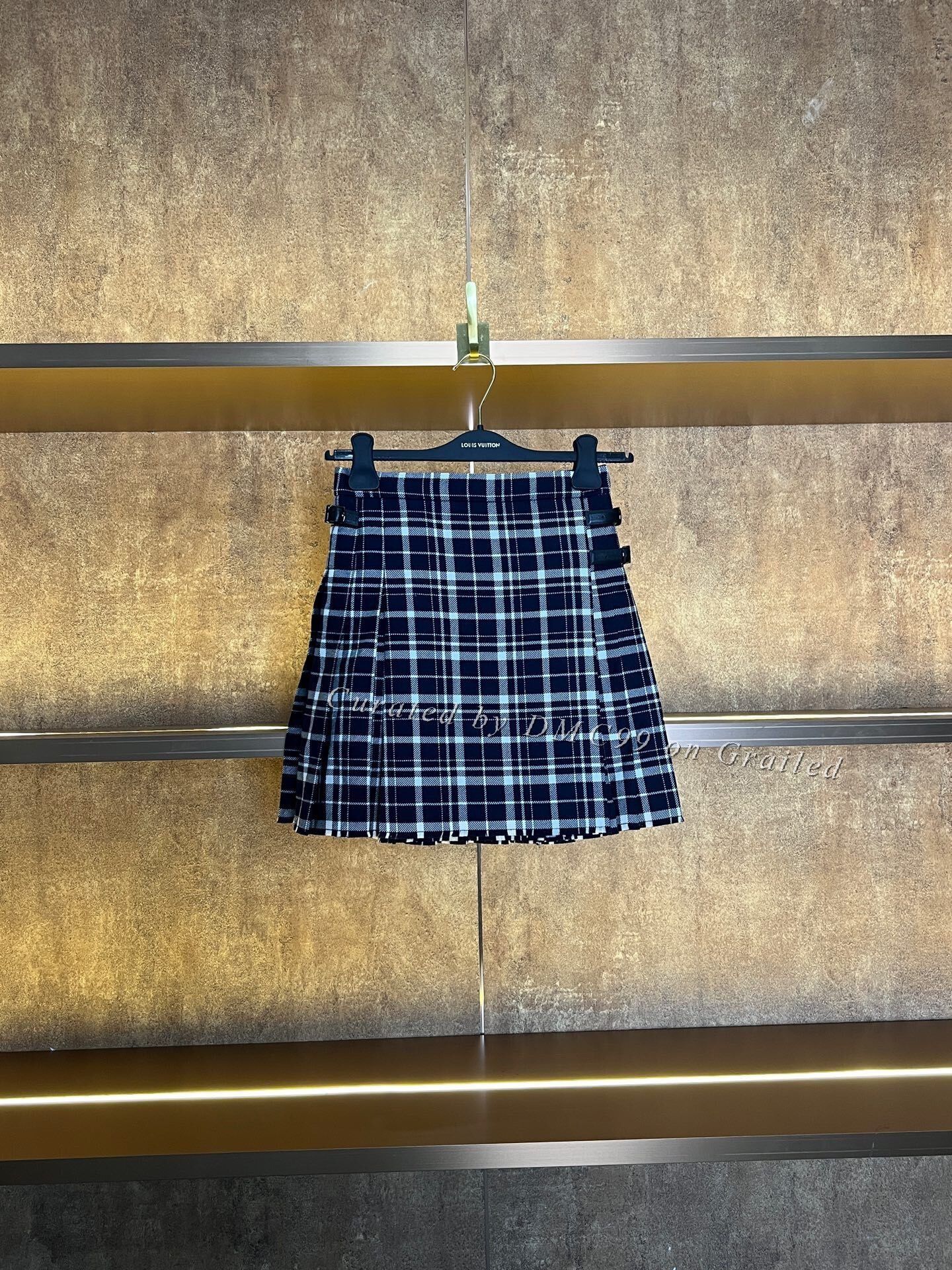 Dior Dior Blue White Plaid Pleated Skirt Size 36" / US 14 / IT 50 - 1 Thumbnail