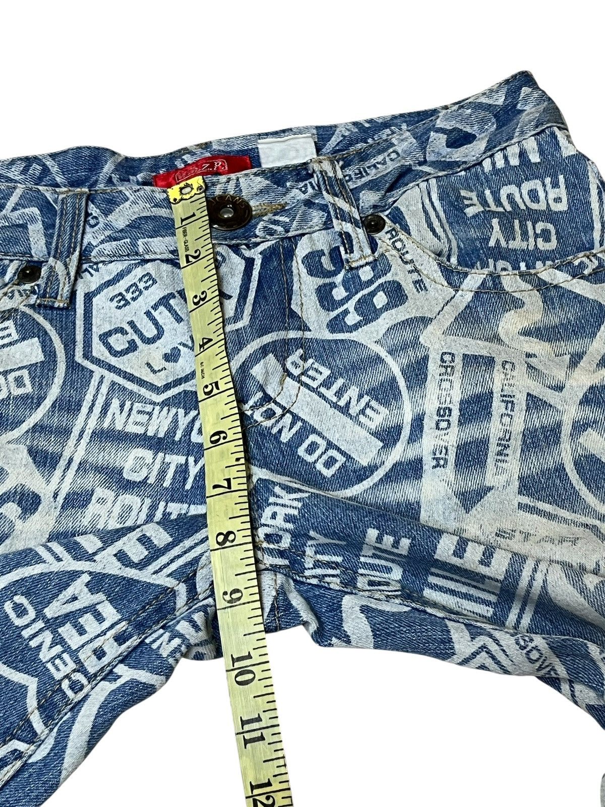 Le Grande Bleu (L.G.B.) Sick japanese subculture W.A.Z.P fullprint route 666 jeans Size US 30 / EU 46 - 17 Thumbnail