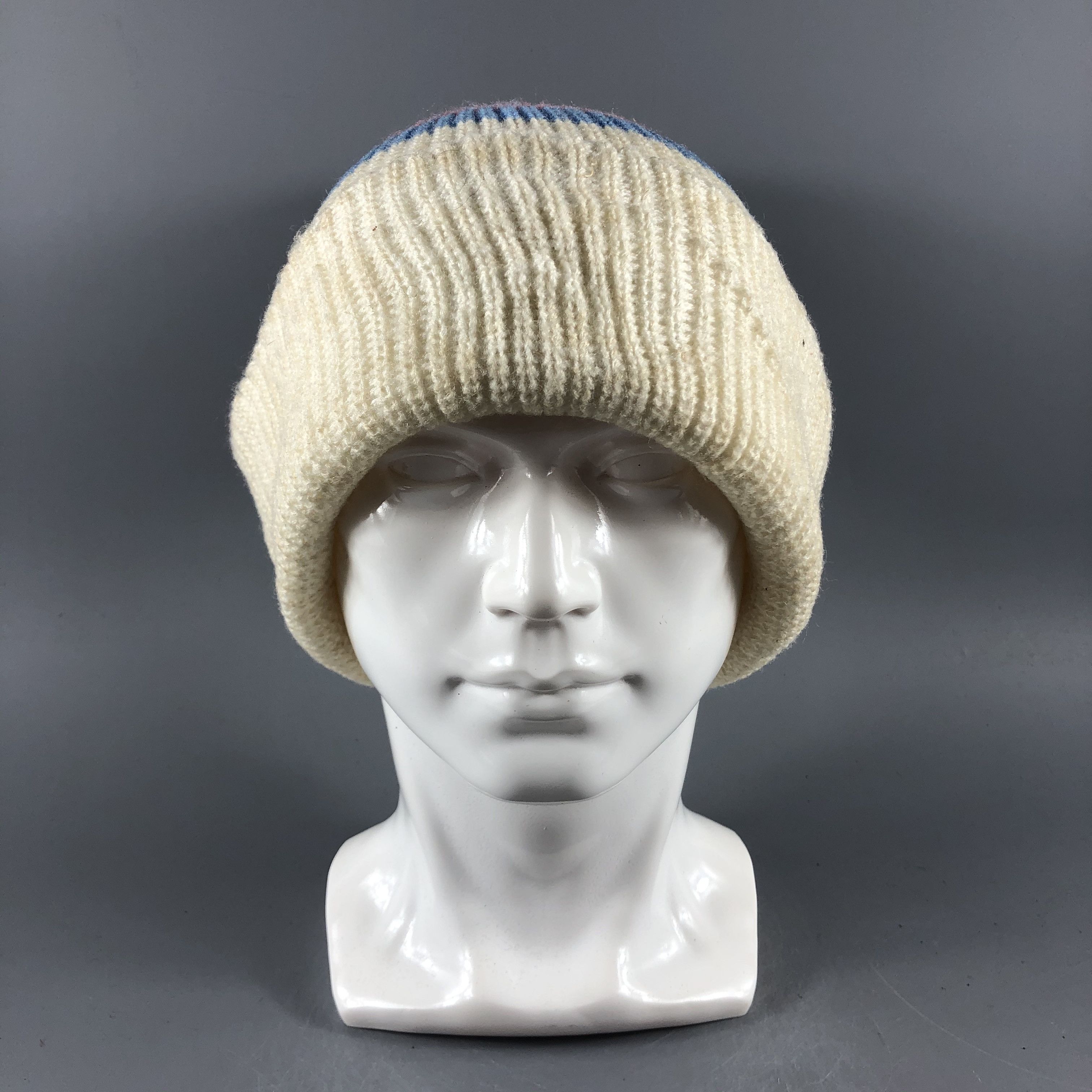 image of Vintage Hats Stripe Beanie Bobble Snow Hat Snow Cap B1334, Men's