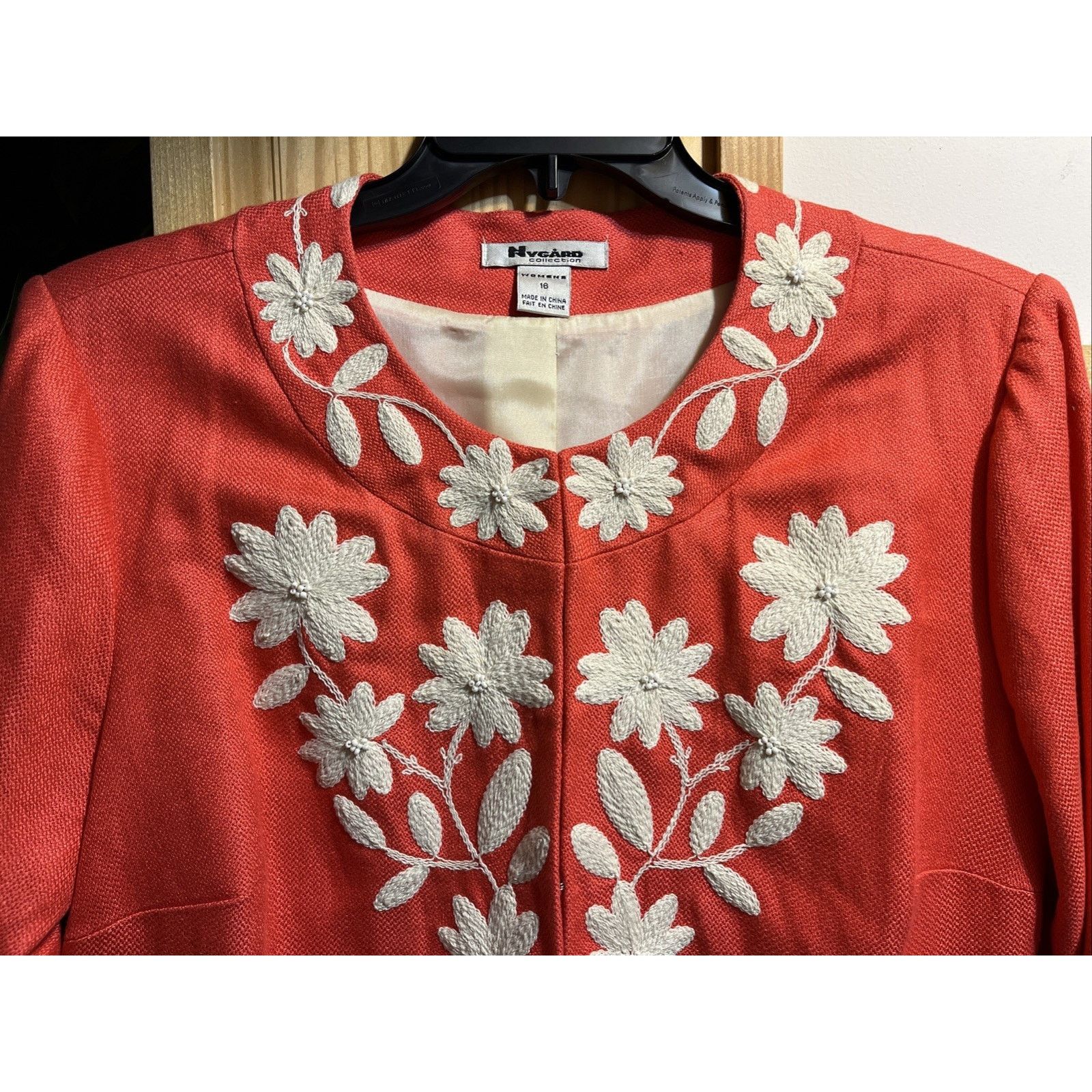 Other PETER NYGARD Womens 16 Red Linen Blend Floral Blazer Size XXL / US 16-18 / IT 52-54 - 3 Thumbnail