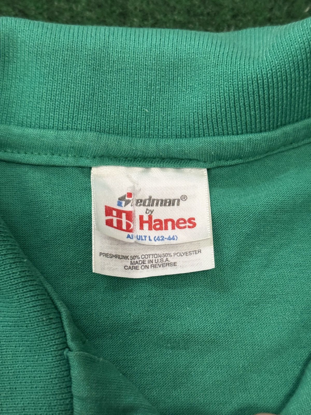 Hanes Vintage Ohio Buckeye State Boxy College Green Polo Shirt Size US L / EU 52-54 / 3 - 3 Thumbnail