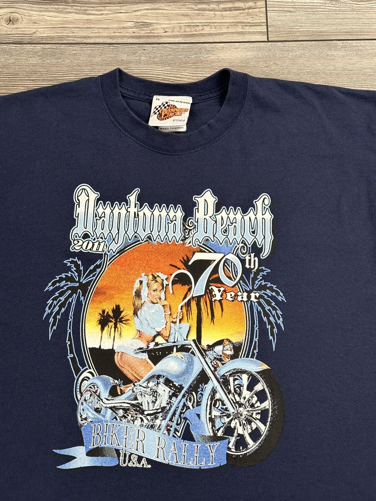 Vintage × Winners Circle Daytona Beach 70th Biker Rally T Shirt Size US XL / EU 56 / 4 - 2 Thumbnail