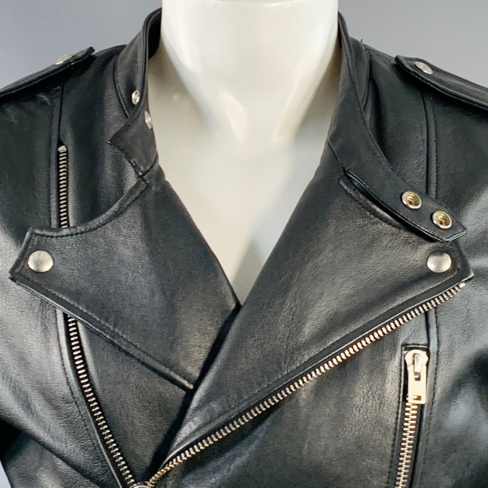Iro IRO Size M Hydo Black Leather Moto Racer Zip Up Jacket Size US M / EU 48-50 / 2 - 2 Thumbnail
