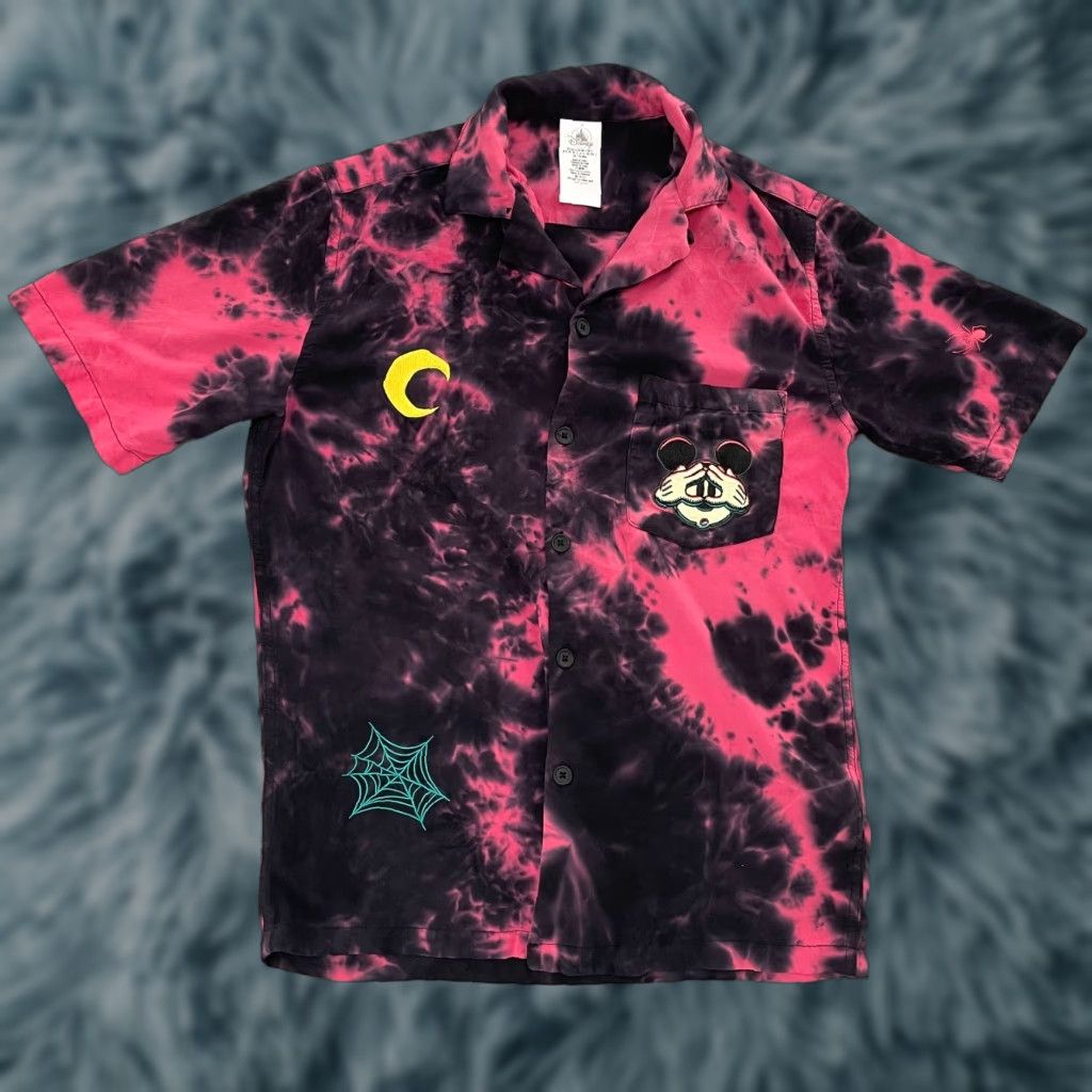 Disney Disney Parks Mickey Mouse Tie-Dye Button-Up Shirt Adult Small Halloween Multicolor Mens Size US S / EU 44-46 / 1 - 1 Thumbnail