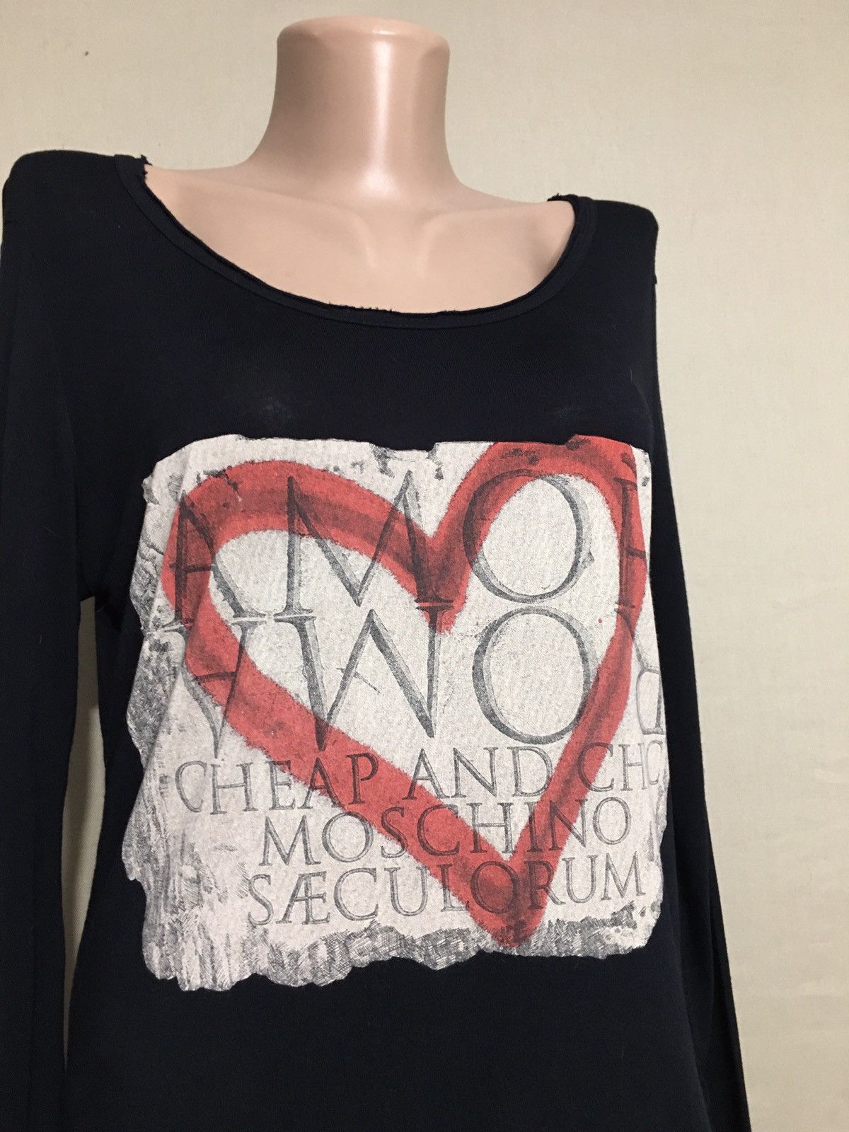 Moschino × Vintage Moschino Cheap and Chic Roma Logo Long Sleeve Top T-Shirt Size L / US 10 / IT 46 - 2 Thumbnail