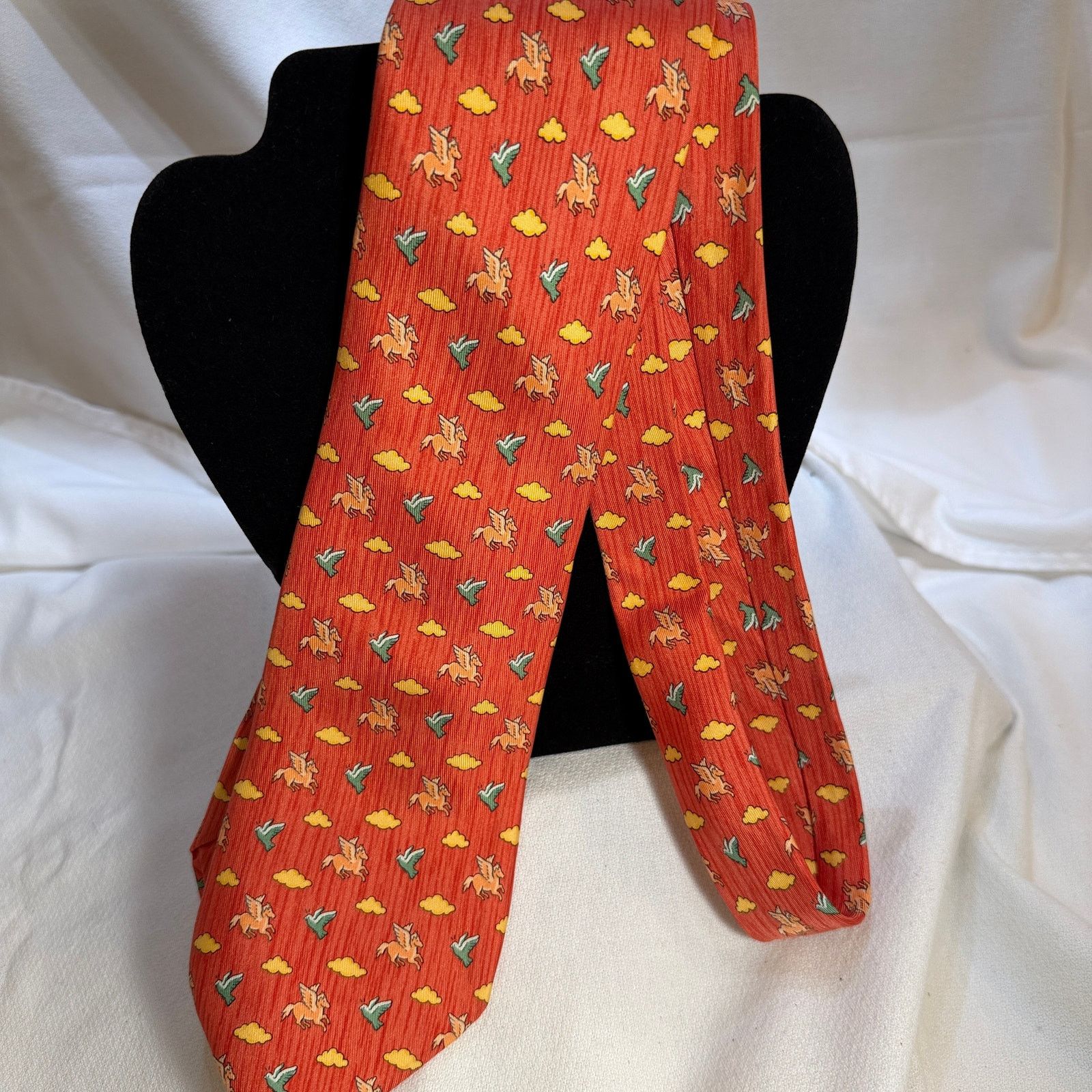 Hermes Hermes Paris Vintage Silk Pegasus & Dove Men’s Tie 7831 UA Size ONE SIZE - 1 Thumbnail