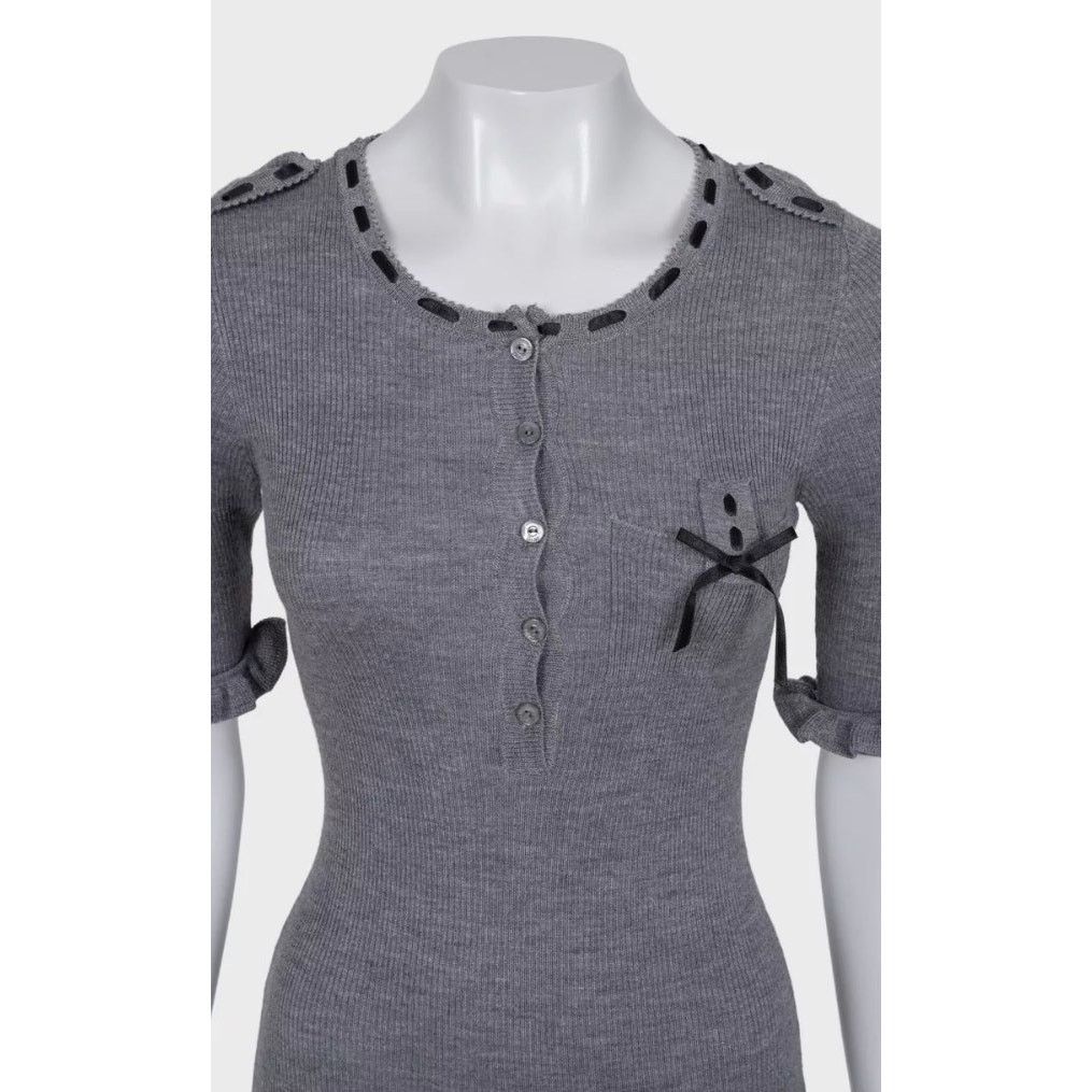 Dior Christian Dior Grey Fitted Cashmere Blend Dress - FR36 | S Size XS / US 0-2 / IT 36-38 - 4 Thumbnail