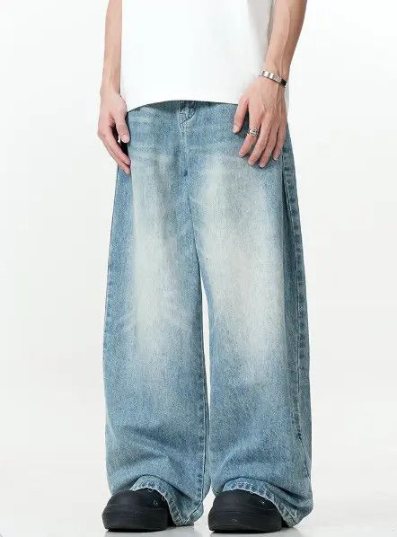 Japanese Brand American retro washed all-match loose casual jeans for men Size US 32 / EU 48 - 5 Thumbnail