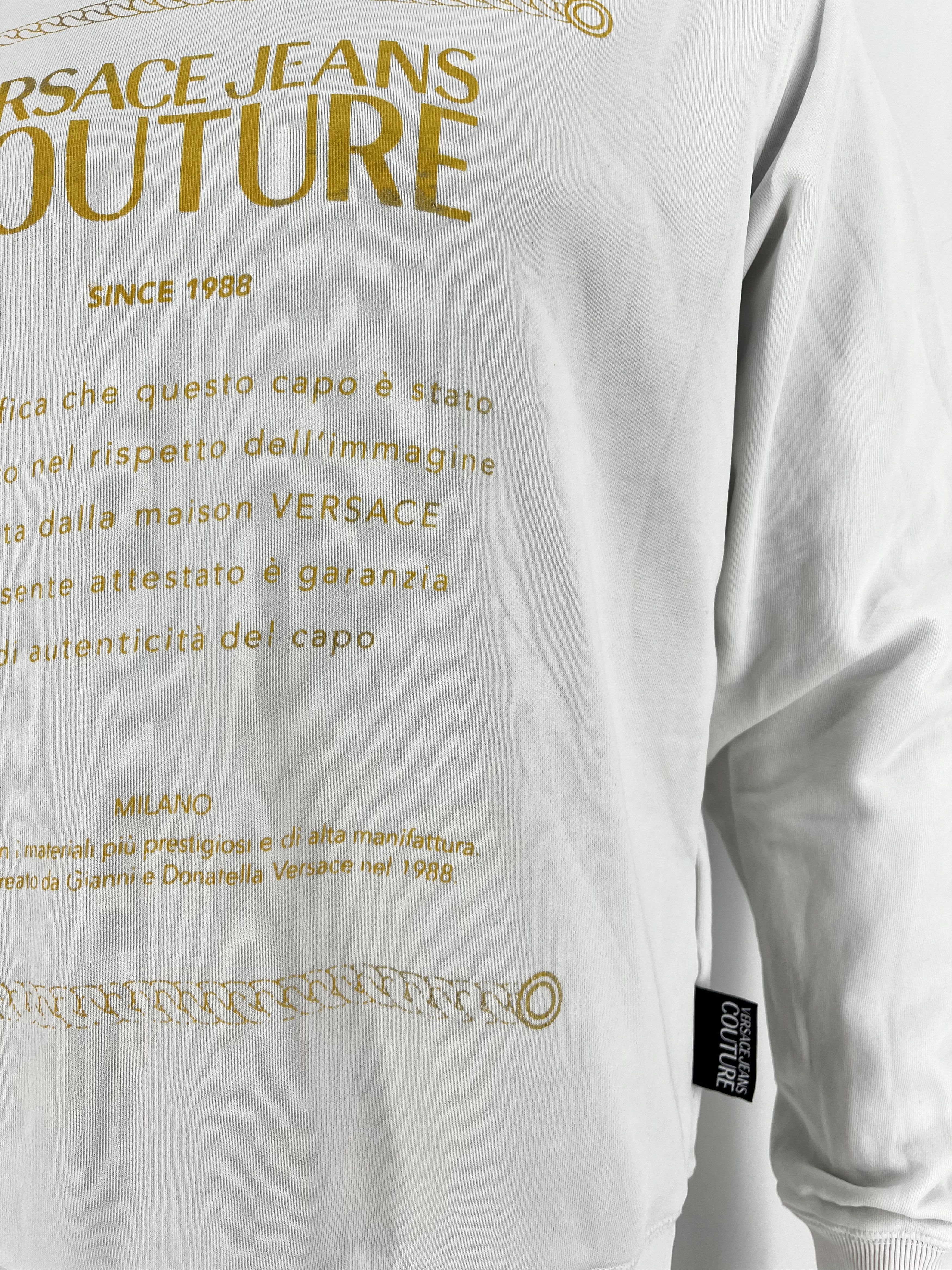 Versace Versace Jeans Couture Men's White Gold Logo Hooded Size US S / EU 44-46 / 1 - 9 Thumbnail