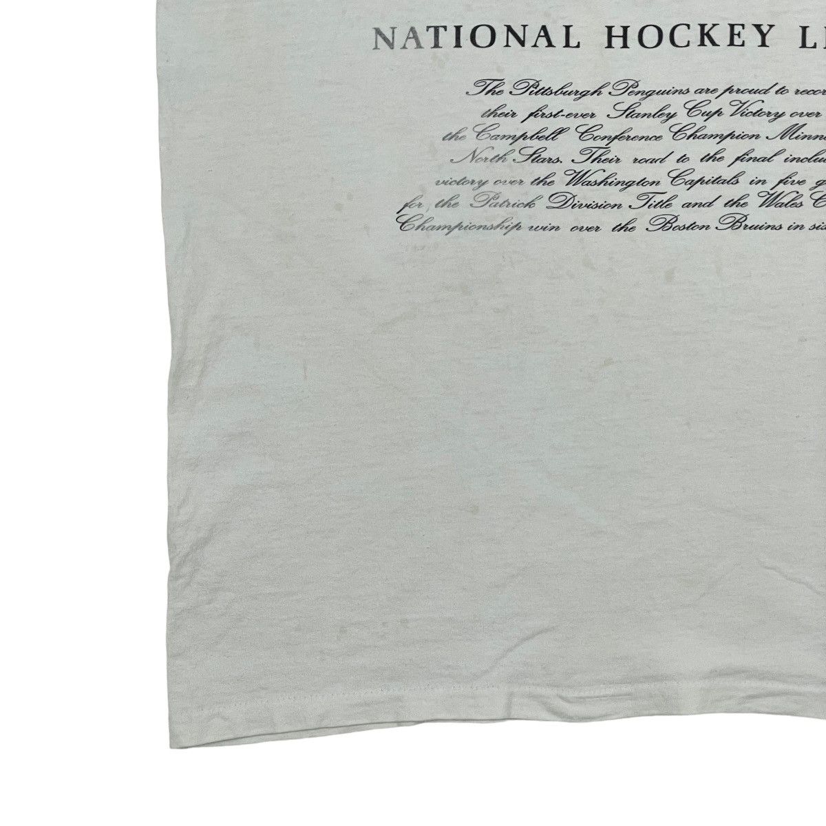 NHL Vintage 1991 NHL Pittsburgh Penguins Tee Size US XL / EU 56 / 4 - 7 Thumbnail