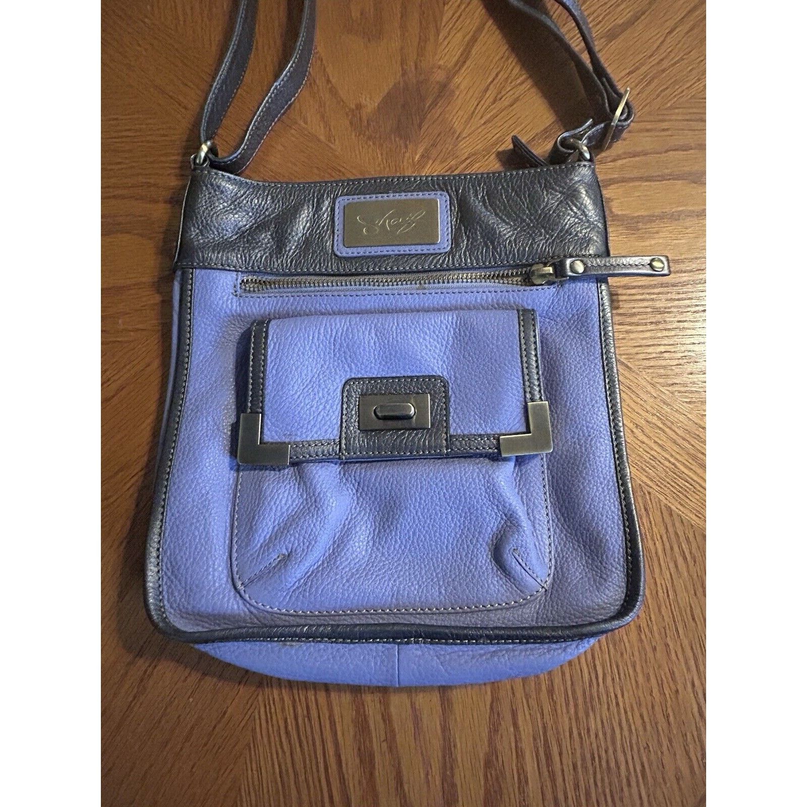 Other sharif leather crossbody purse Periwinkle Blue And Gunmetal Size ONE SIZE - 2 Thumbnail
