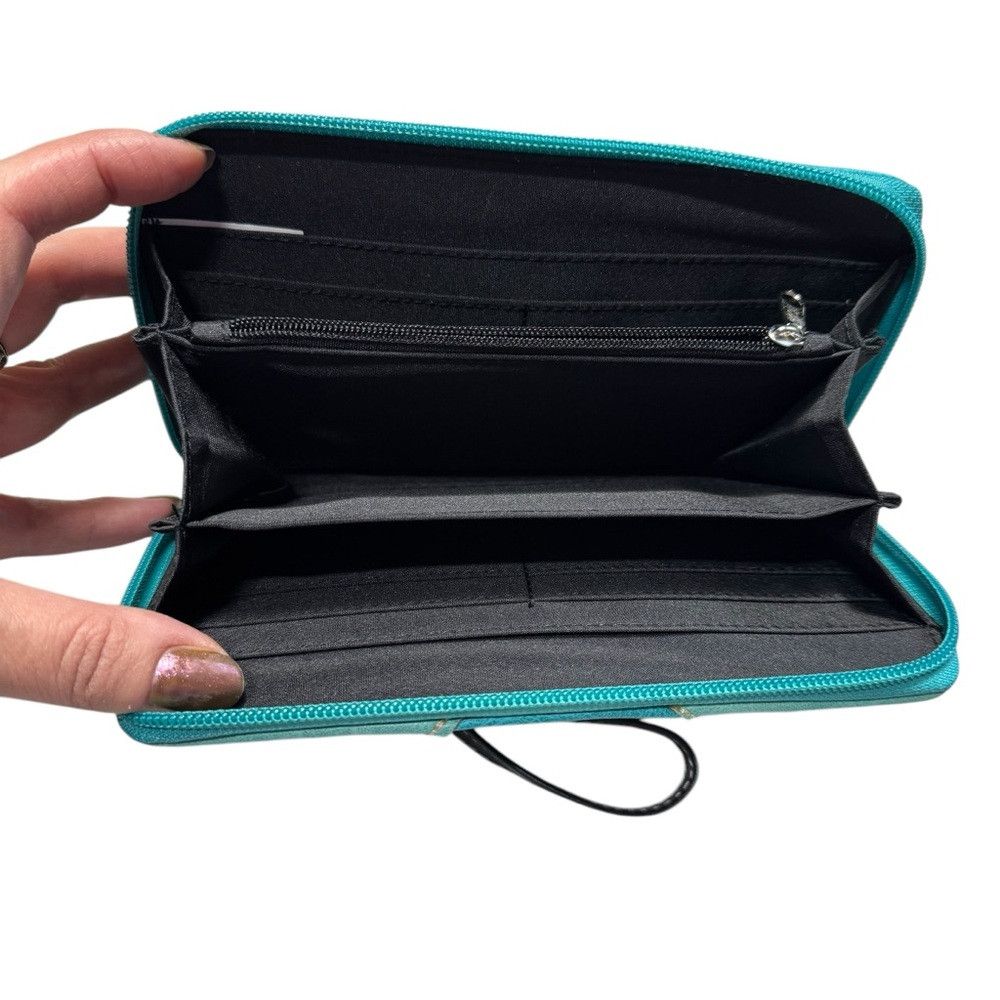Other New Zelris Turquoise Embroidery Wallet Size ONE SIZE - 4 Thumbnail