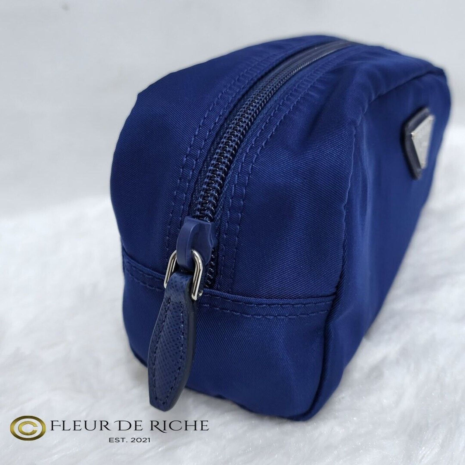 Prada Prada Necessaire Nylon Cosmetic Case Blue Bleuette 1NA350 Size ONE SIZE - 3 Thumbnail