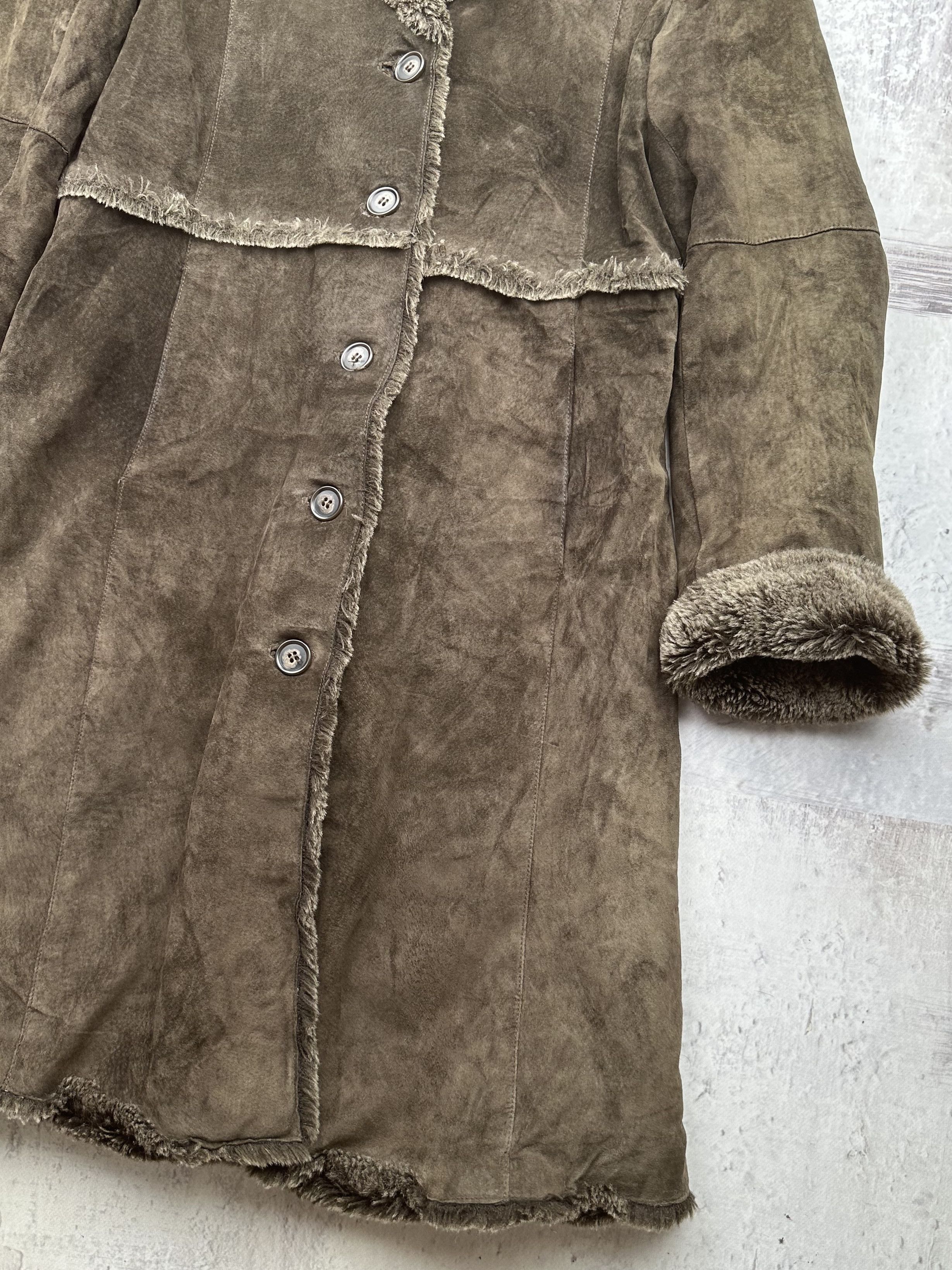 Japanese Brand Vintage Suede/Faux Sheepskin Coat A631D15(354) Size M / US 6-8 / IT 42-44 - 5 Thumbnail