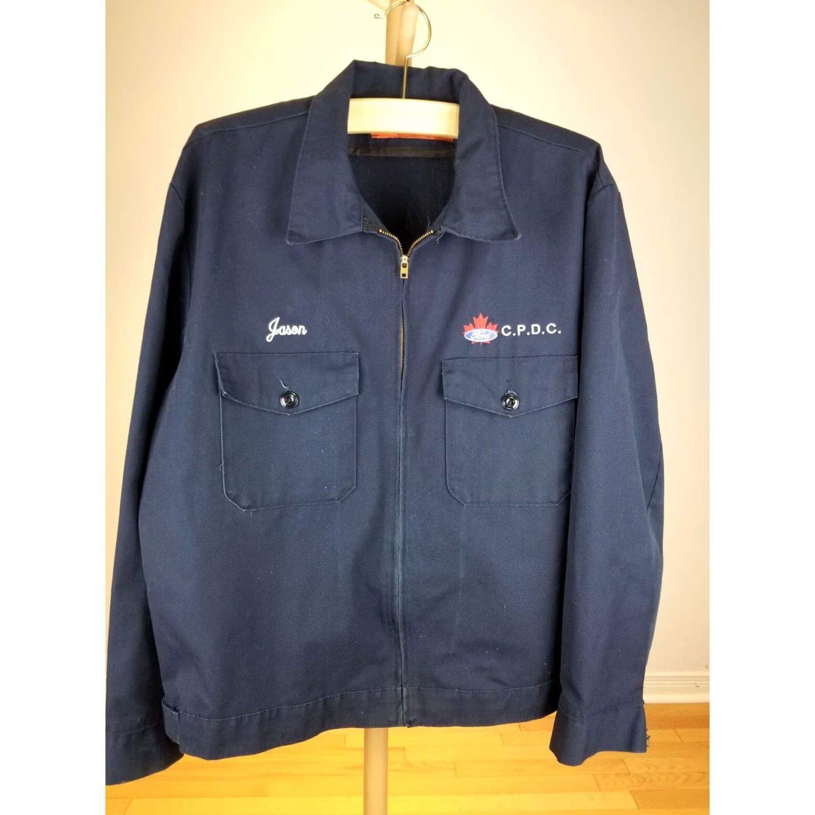 Ford VINTAGE FORD CANADA MECANIC AUTOMOBILE NAVY WORK UNIFORM JACKET SZ 48 Jacket Men 80s Plaid Bomber Lined Blue Navy 27 27 22 26 Size US M / EU 48-50 / 2 - 3 Thumbnail