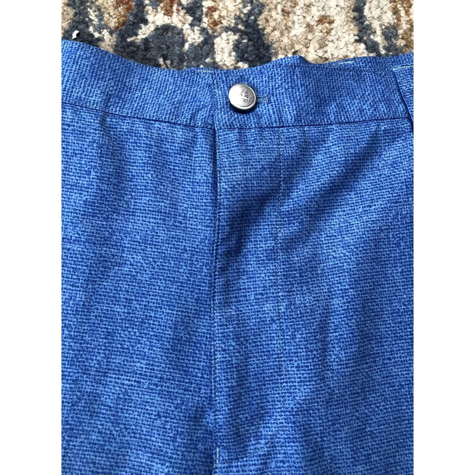 Peter Millar Peter Millar Shorts Mens 36 Blue Geometric Chino 10 Inseam Golf Casual Summer Mens Size US 36 / EU 52 - 2 Thumbnail