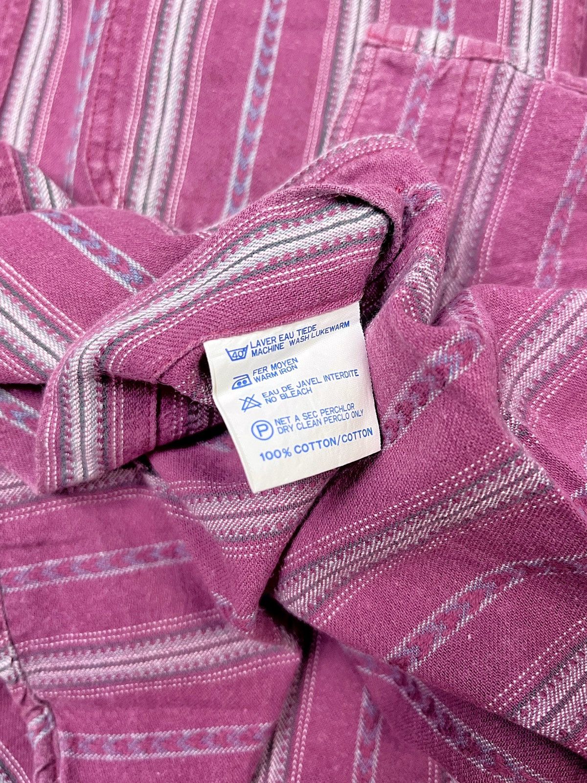 Japanese Brand Sharkey’s Japan Double Pocket Pattern Striped Shirt Size US L / EU 52-54 / 3 - 8 Thumbnail