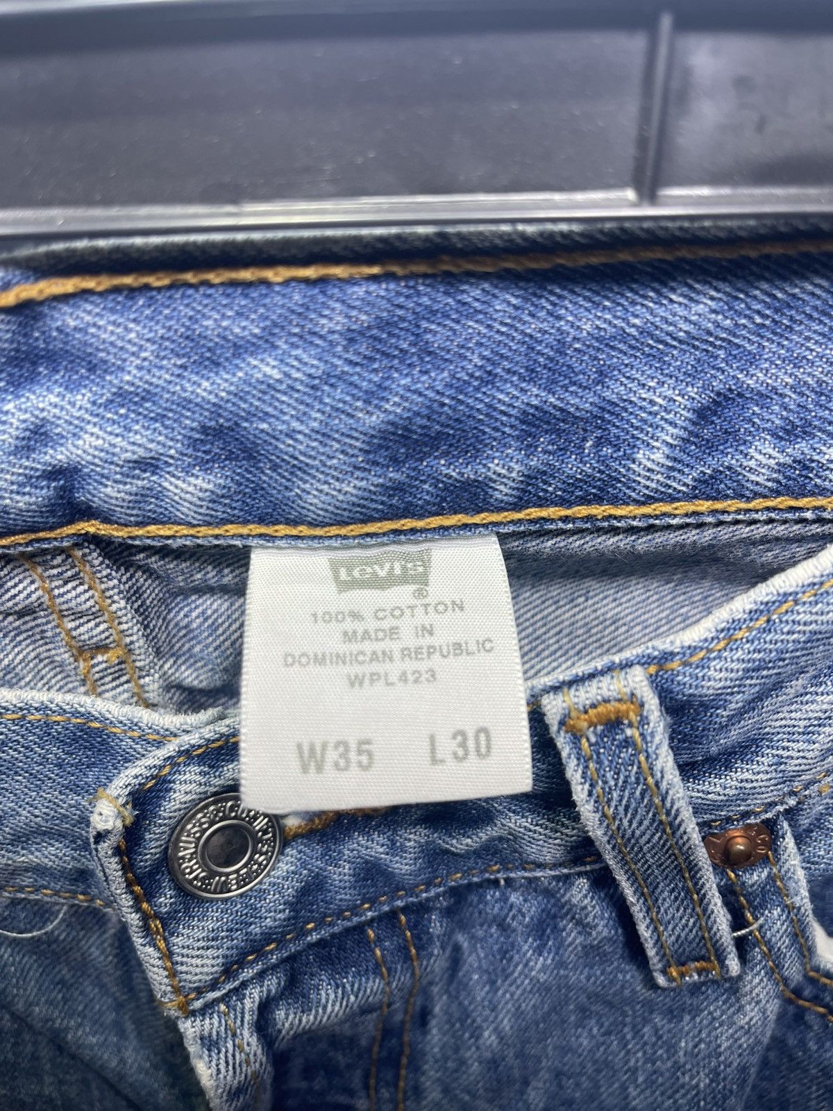 Levi's Vintage Clothing Vintage Levis 501XX Mens Jeans 35x30 Blue Y2K Button Fly Size US 35 - 3 Thumbnail
