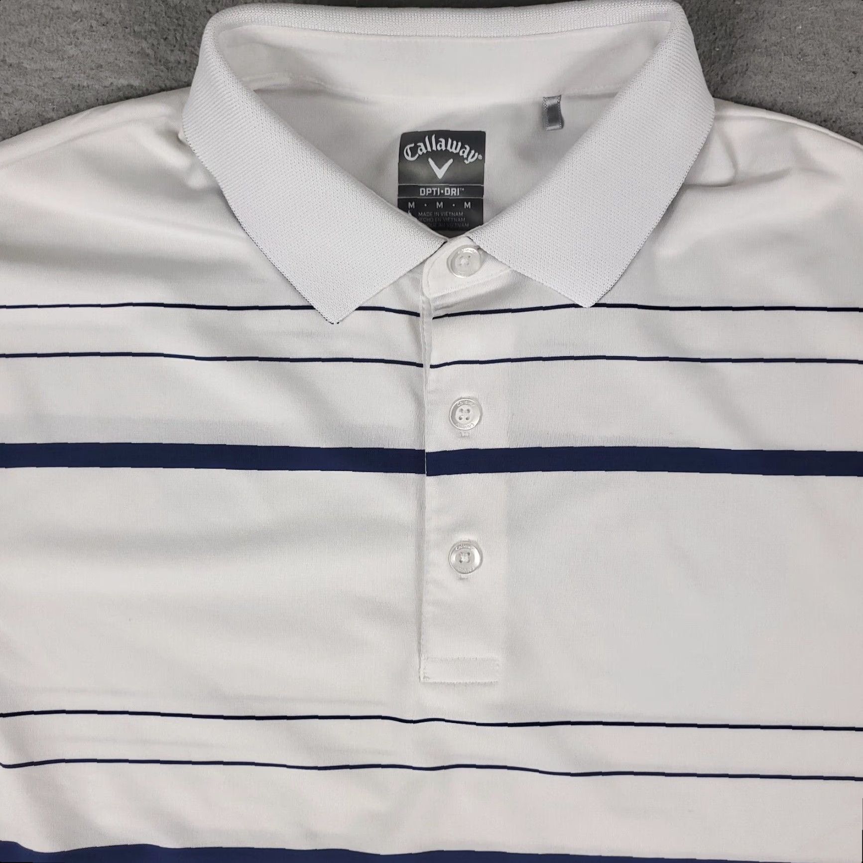 Callaway Callaway Polo Shirt Mens Size Medium White Striped Casual Golf Short Sleeve Shirt Polo Mens Size US M / EU 48-50 / 2 - 2 Thumbnail