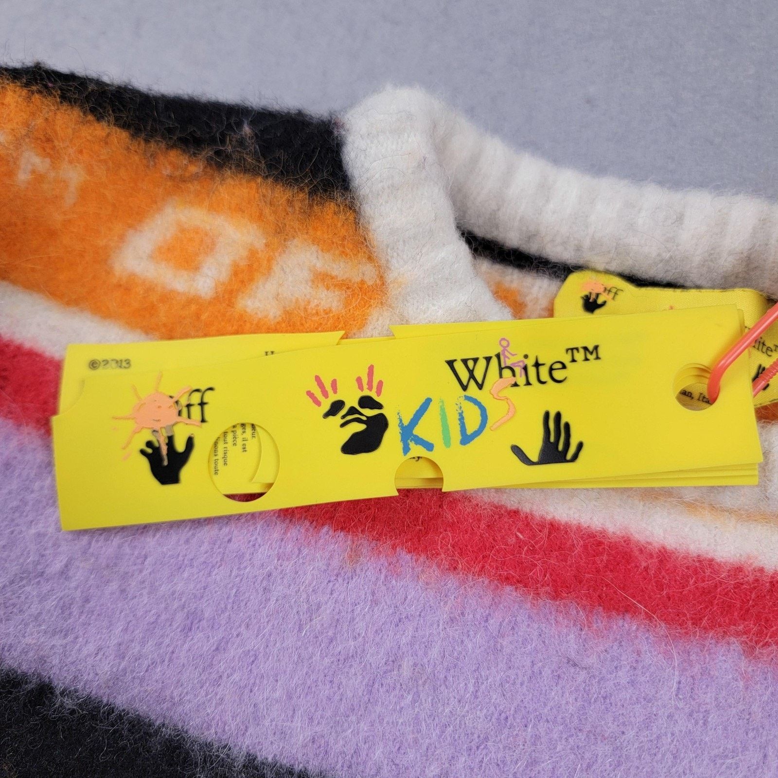 Off-White Off-White Sweater Kids Size 10 Multi-Color Stripe Logo Wool Size L / US 10 / IT 46 - 10 Thumbnail