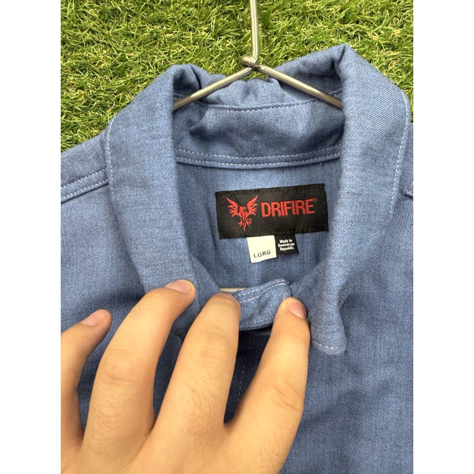 Denime Drifire Long Sleeve Button-Up Shirt Mens Large Blue Denim Workwear Casual 90s Size US L / EU 52-54 / 3 - 4 Thumbnail