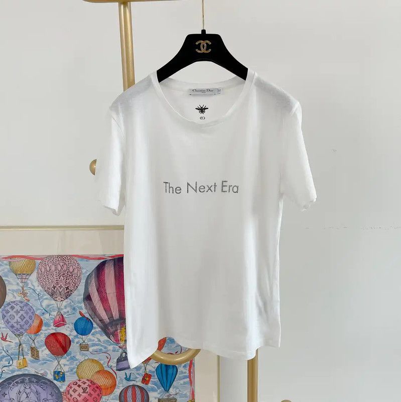 Dior Dior Summer White Short Sleeve T-Shirt 0089 Size S / US 4 / IT 40 - 1 Thumbnail