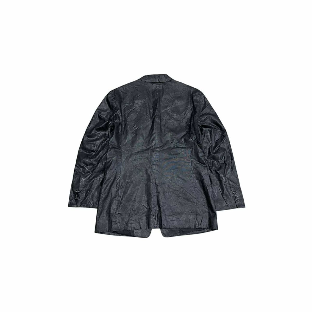 14th Addiction × If Six Was Nine × Japanese Brand 🔥Sick Y2K Japanese Waxed Black Blazer Jacket Faux Leather Size US L / EU 52-54 / 3 - 10 Thumbnail
