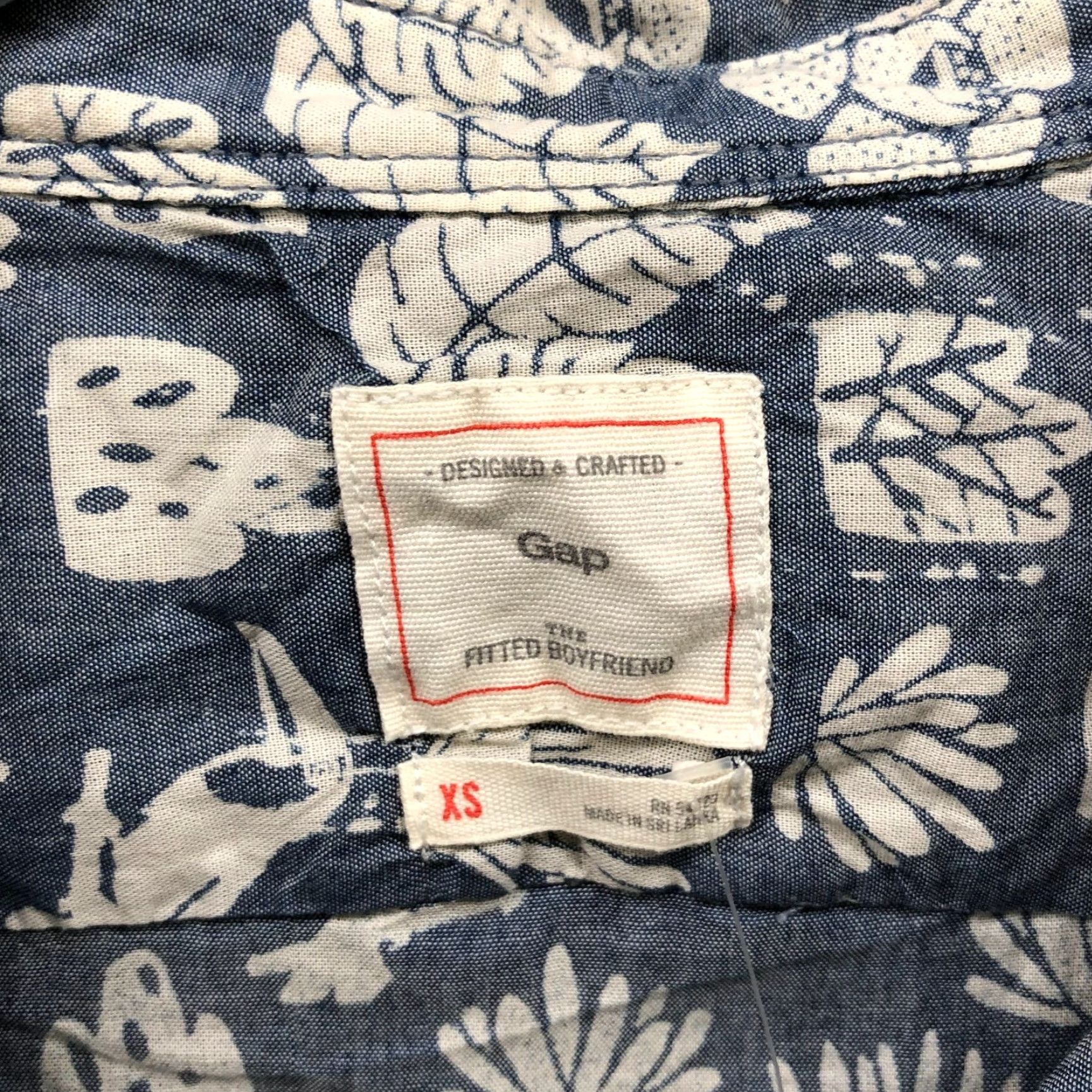 Gap Vintage Gap Women's XS Button-Up Shirt Tropical Floral Long Sleeve Lightweight Cotton Casual Summer Blue Size XS / US 0-2 / IT 36-38 - 5 Thumbnail