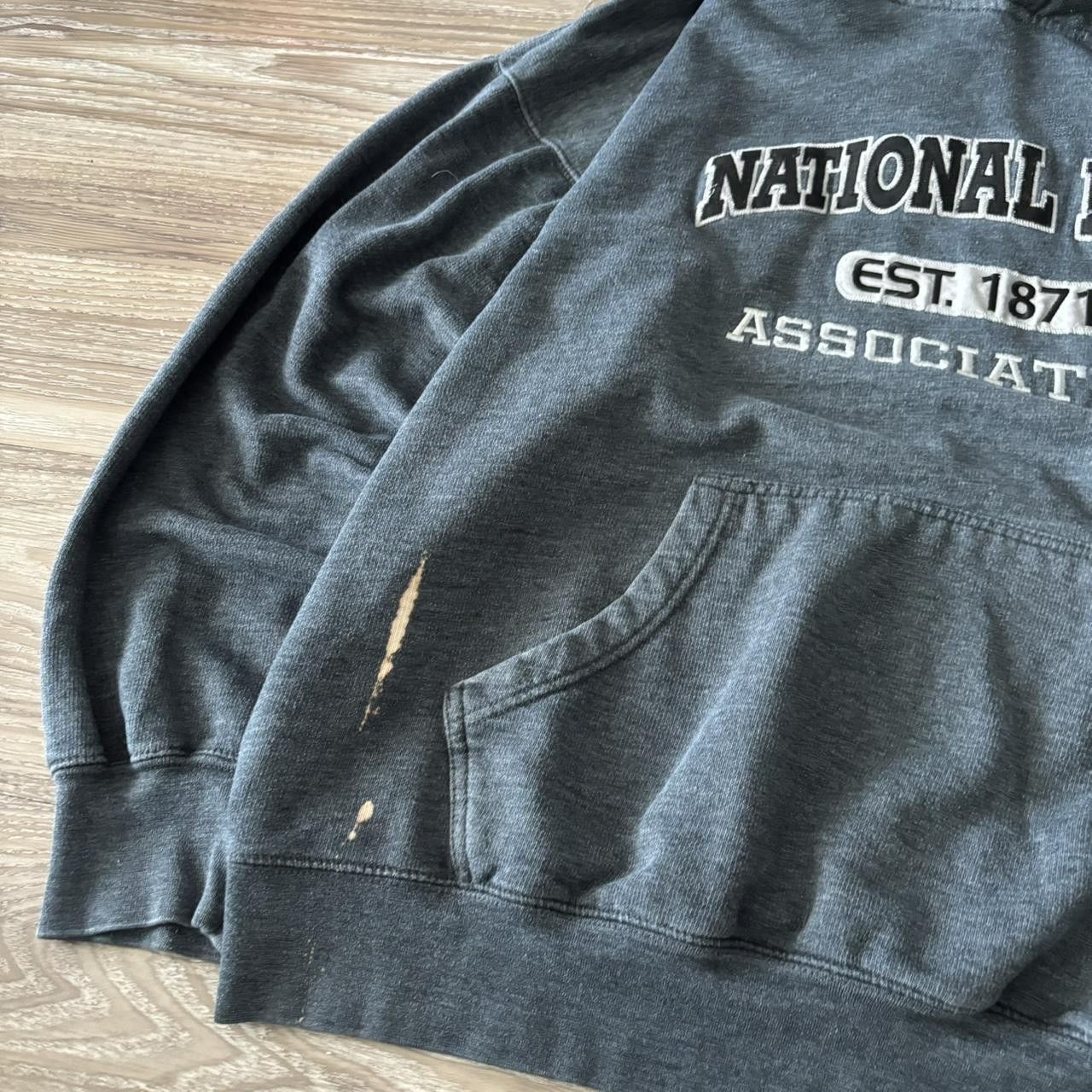 Japanese Brand Crazy Vintage Y2K/2000s National Rifle Skater Grey Pullover Hoodie! Fits XL Size US XL / EU 56 / 4 - 3 Thumbnail