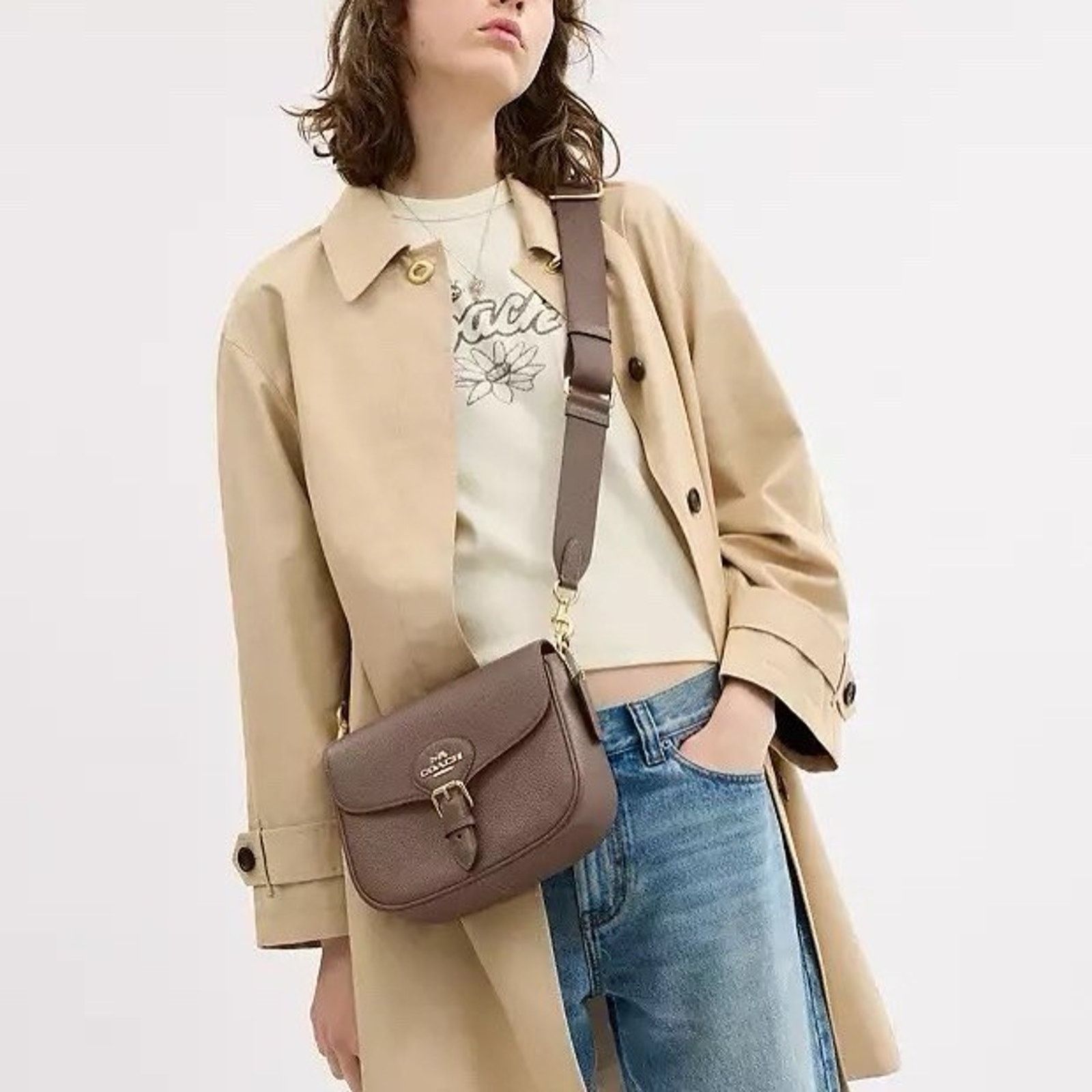 Coach NWT COACH Amelia Saddle Shoulder Bag CP107 Gold/Dark Stone Size ONE SIZE - 9 Thumbnail