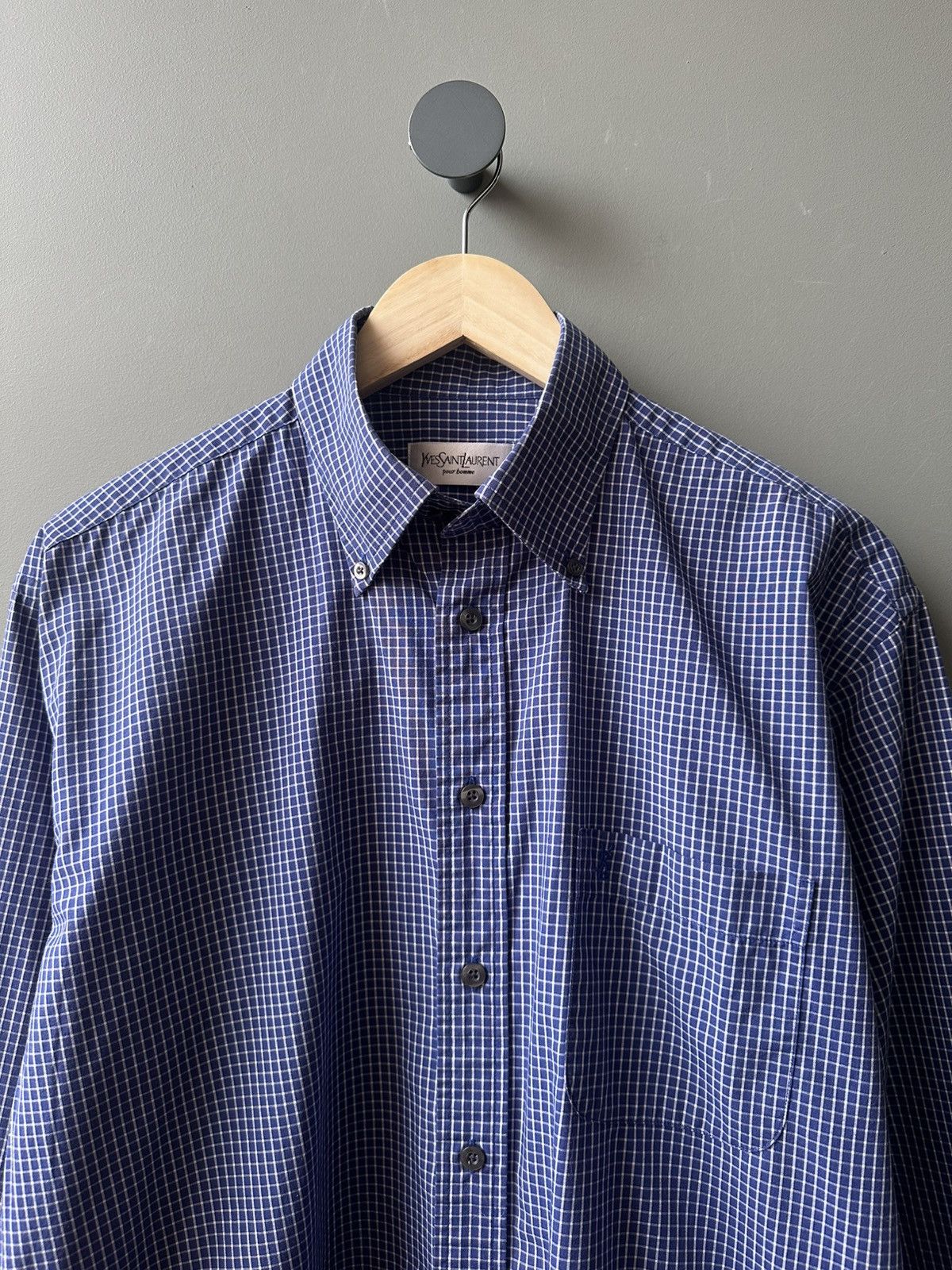 Yves Saint Laurent Yves Saint Laurent Check Shirt Size 39 Size US M / EU 48-50 / 2 - 2 Thumbnail