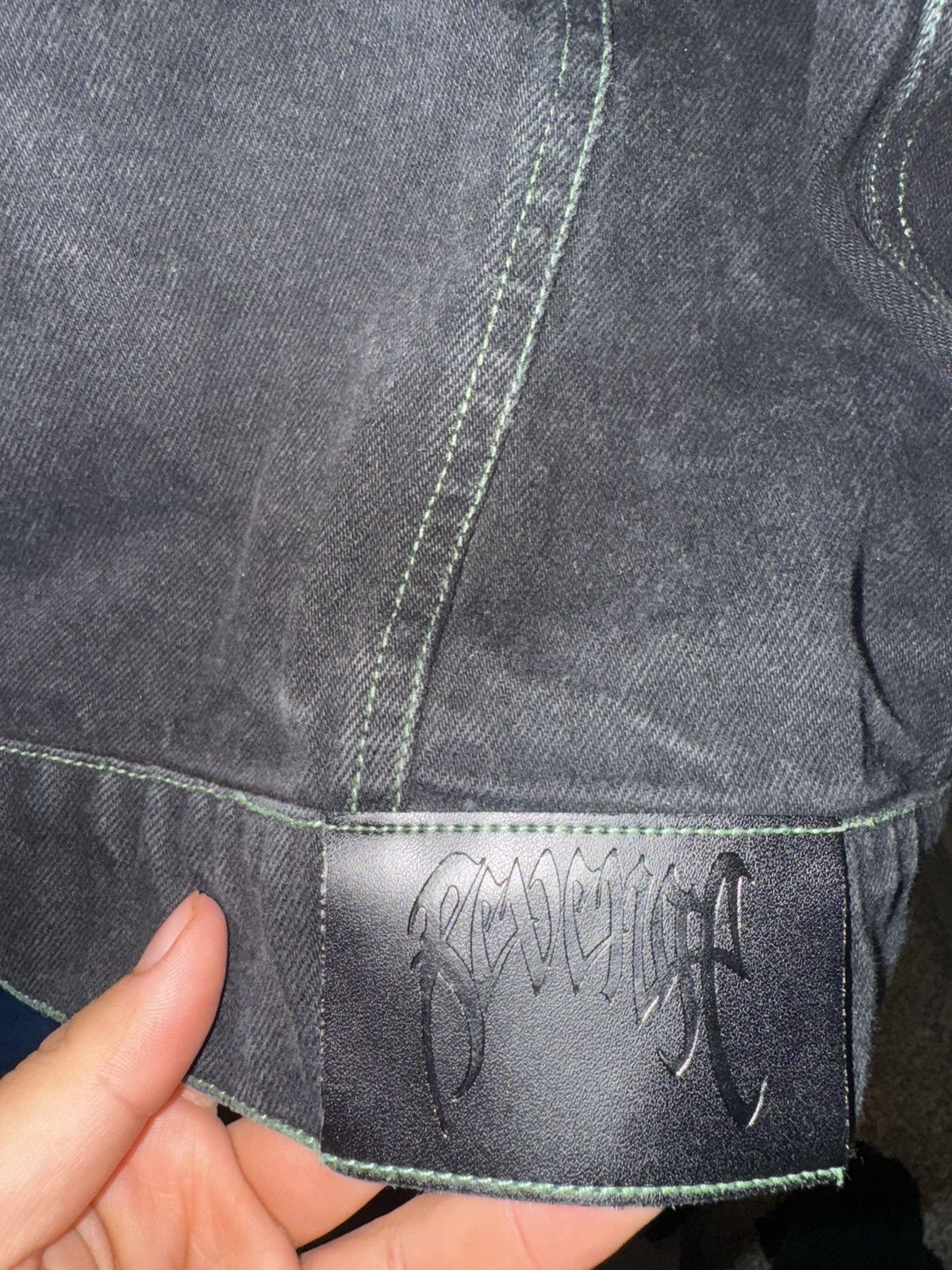 Other × Revenge Revenge Green Embroidered Jean Jacket Size US L / EU 52-54 / 3 - 5 Thumbnail