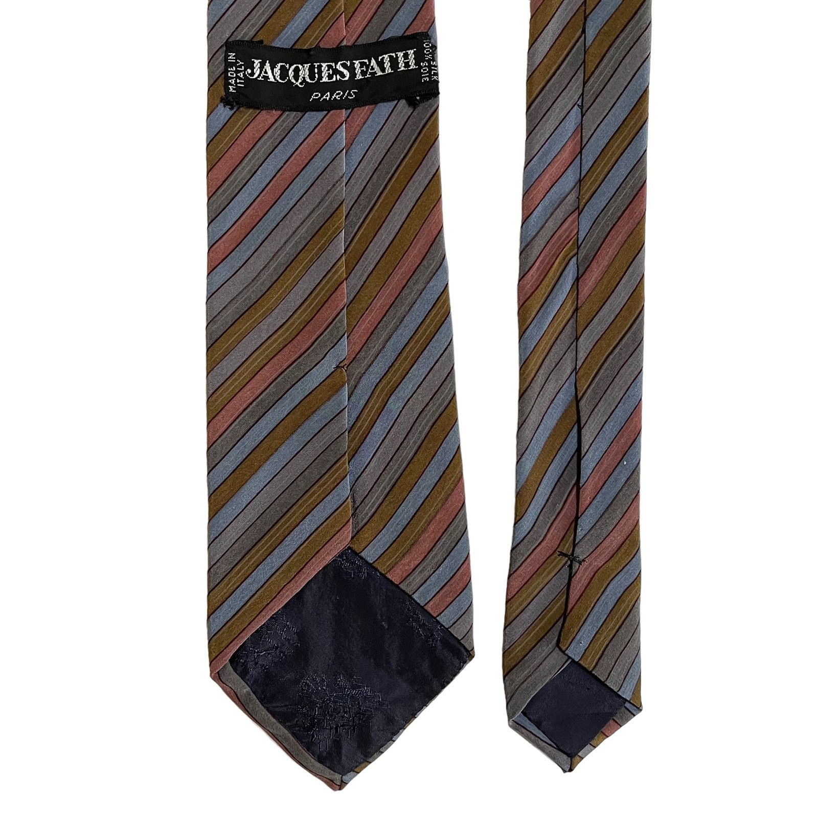 Vintage Jacques Fath Paris Vintage Striped Silk Tie Size ONE SIZE - 3 Thumbnail