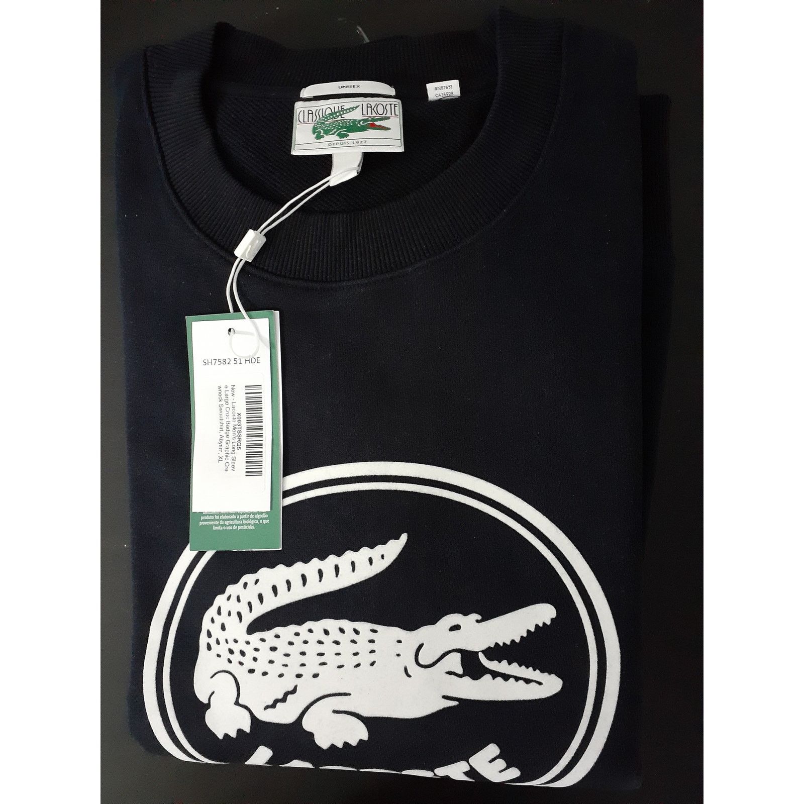 Lacoste Lacoste Men's Long Sleeve Large Croc Sweatshirt Abysm XL Size US XL / EU 56 / 4 - 2 Thumbnail