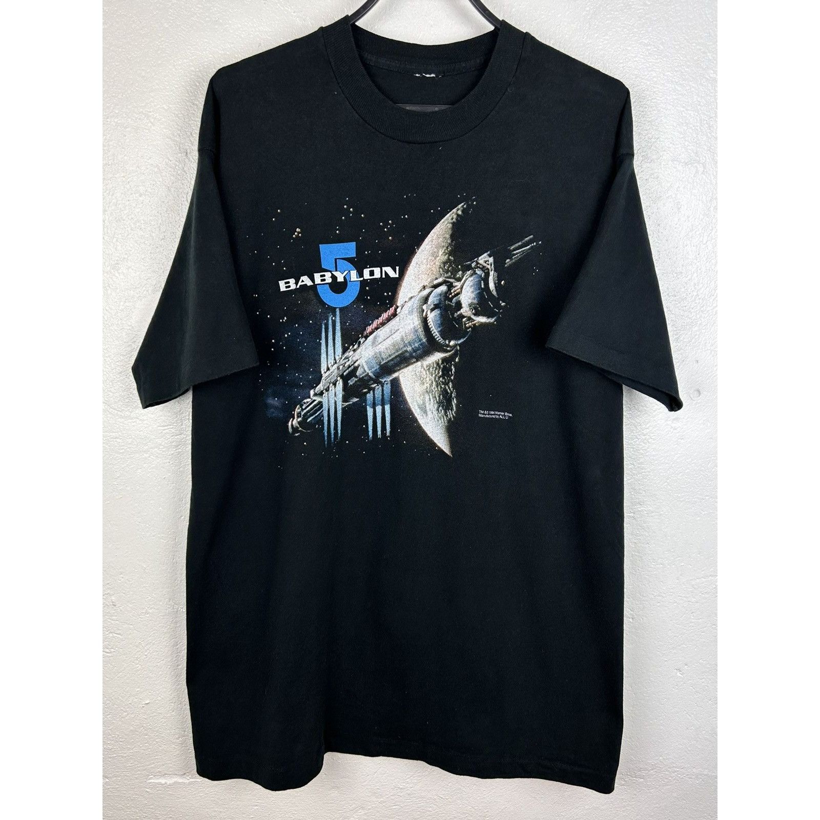 Vintage 90s Vintage 1994 Babylon 5 Sci-fi Movie Warner Bros T-Shirt Size US XL / EU 56 / 4 - 1 Thumbnail