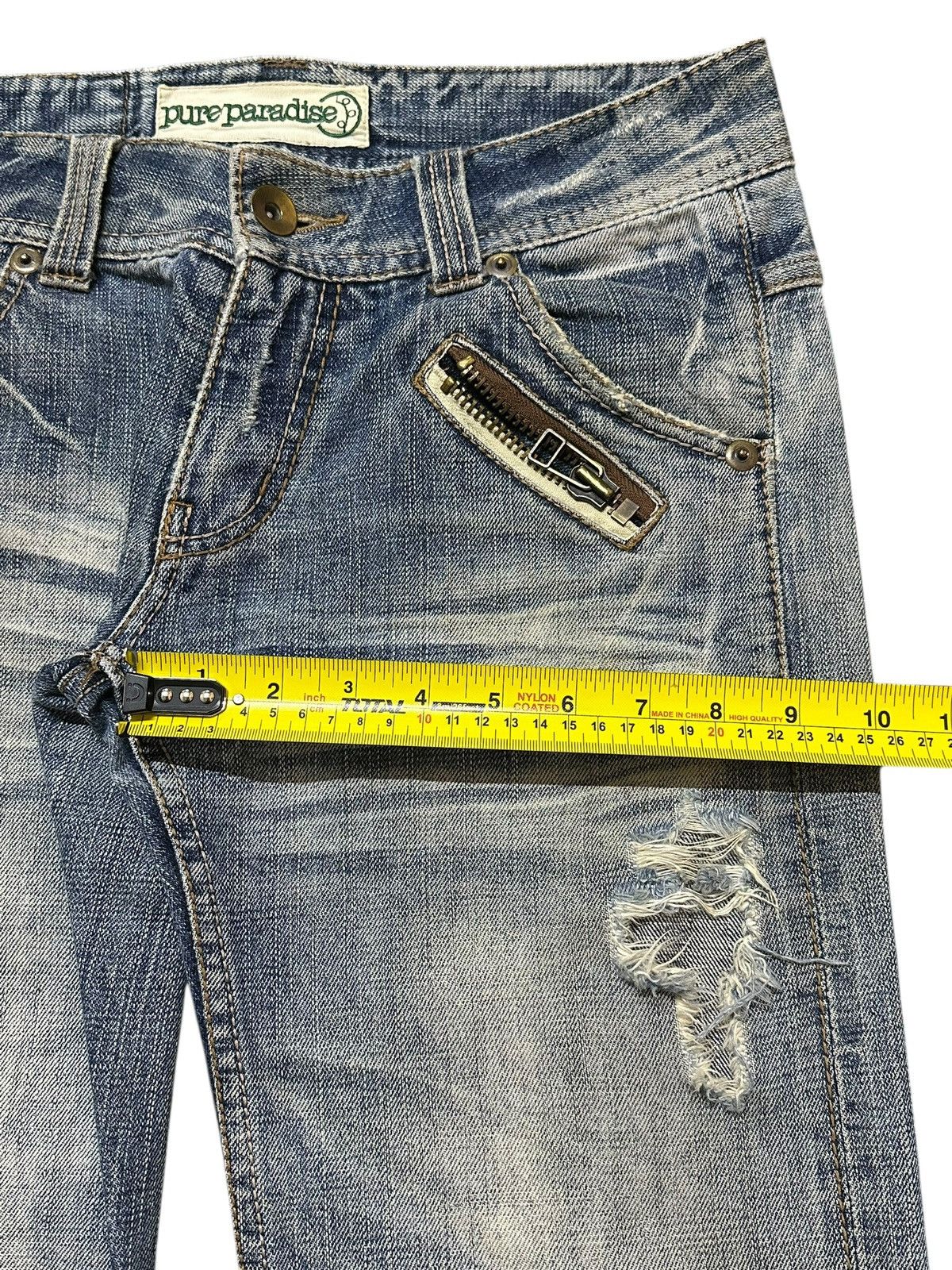 If Six Was Nine Vintage Japanese Selvedge Faded Wash Distress Baggy Jeans Size US 31 - 17 Thumbnail
