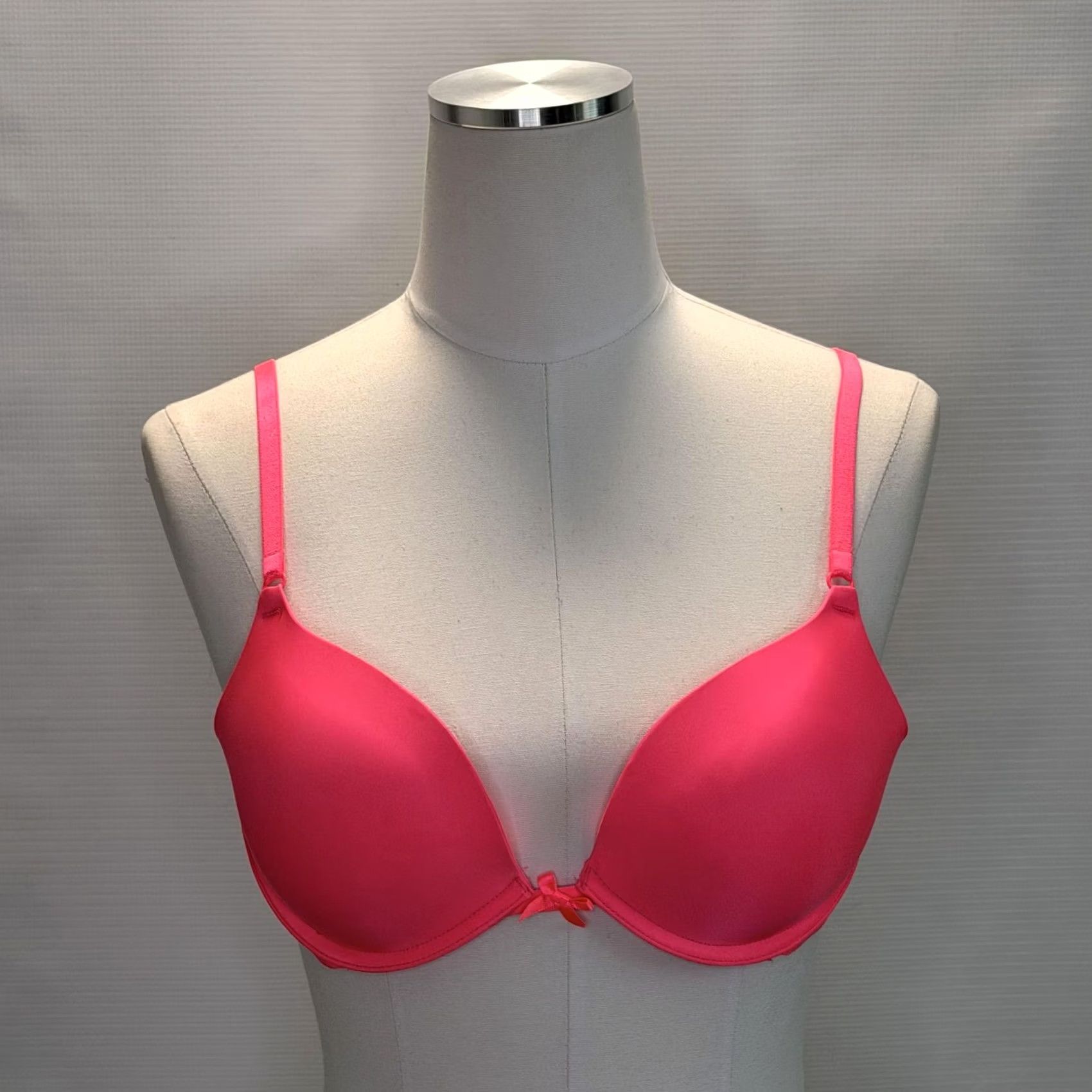 Pinko PINK Bra Set Womens 36B Neon Pink Push Up Underwire Lot Of 2 Bow Microfiber Size ONE SIZE - 6 Thumbnail
