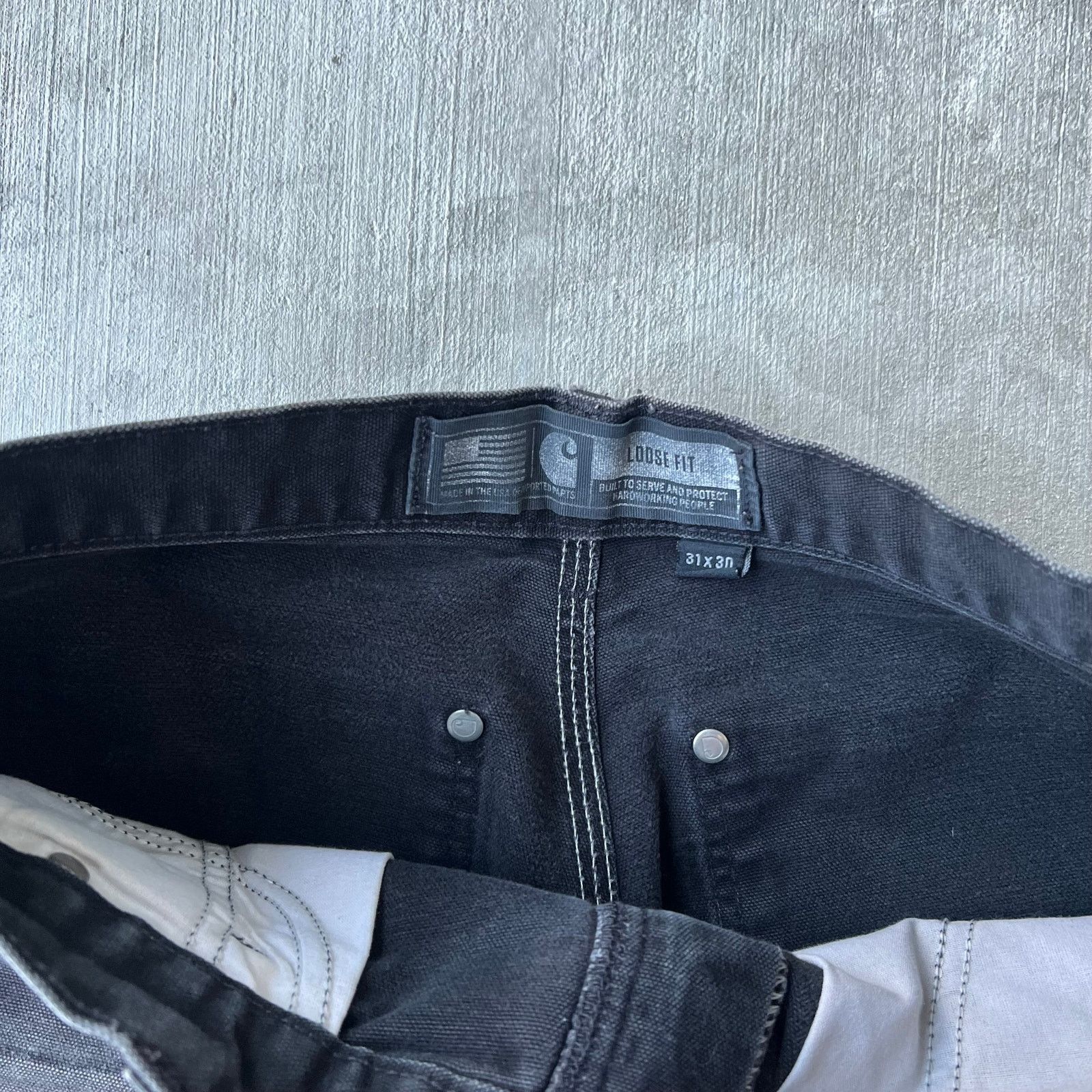 Carhartt × Vintage Carhartt faded black double knee work wear carpenter pants Size US 29 - 6 Thumbnail