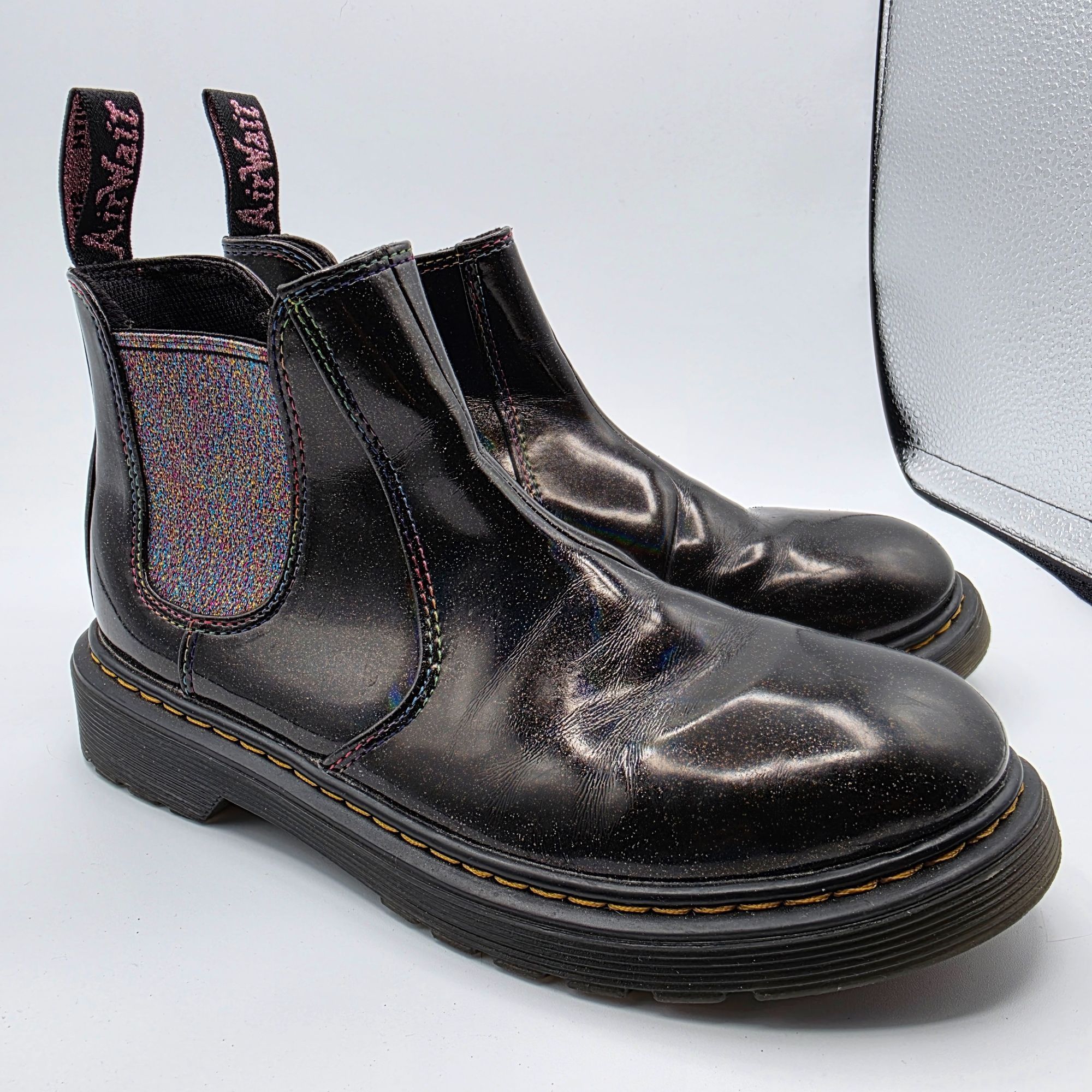 Dr. Martens Dr Martens 2976 Sparkle Rays Womens Size 5 Black Boots Walki Size US 5 / IT 35 - 1 Thumbnail