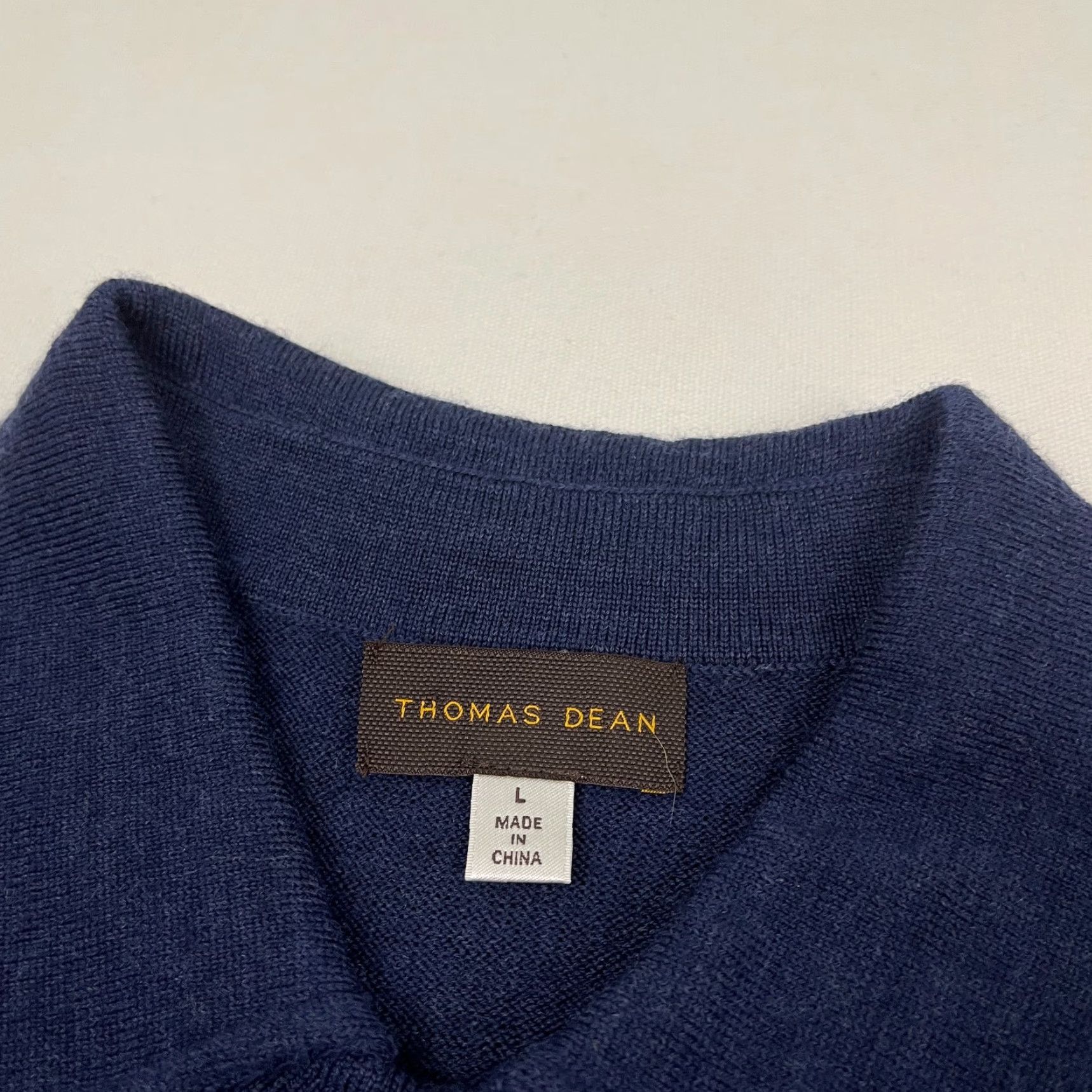 Vintage Thomas Dean Sweater Men Large Blue Wool Blend Button Up Office Casual Dress Prep Size US L / EU 52-54 / 3 - 2 Thumbnail