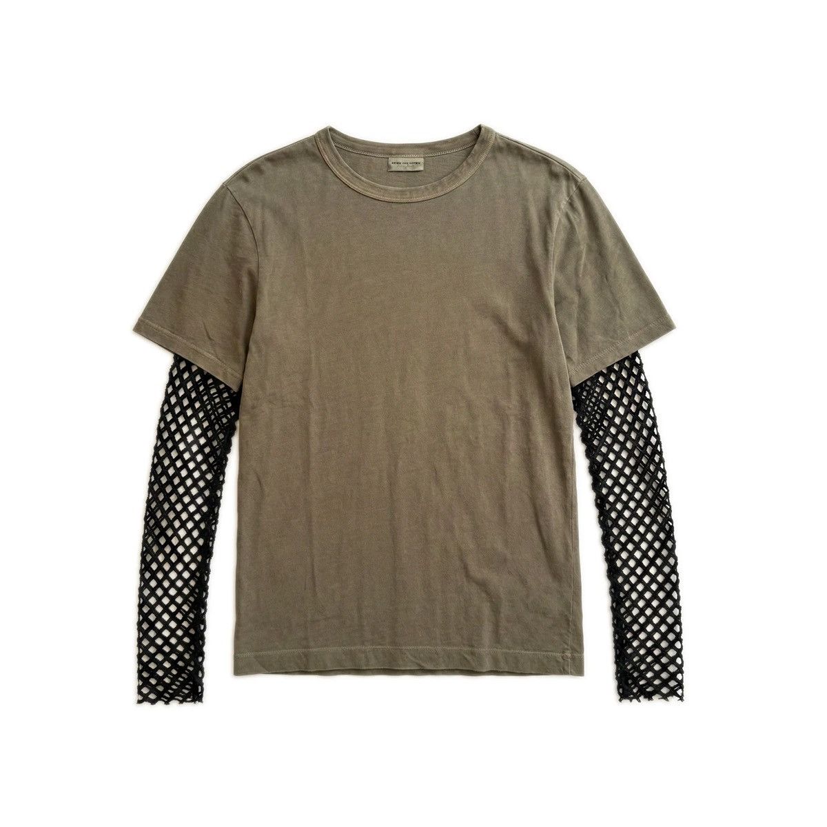 Dries Van Noten Layered Mesh Sleeve - Washed Khaki Green