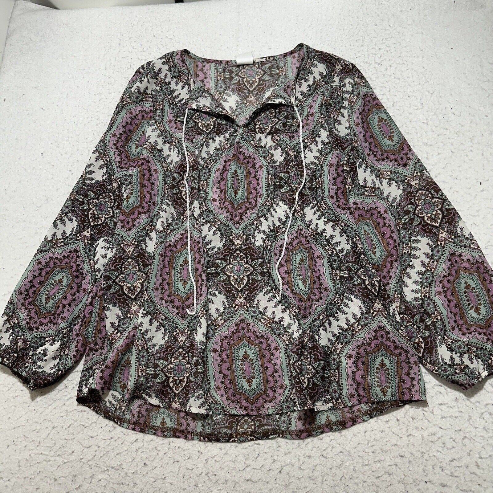 Wrangler Wrangler Large Lightweight Blouse Ornate Patterned Colorful Size L / US 10 / IT 46 - 1 Thumbnail