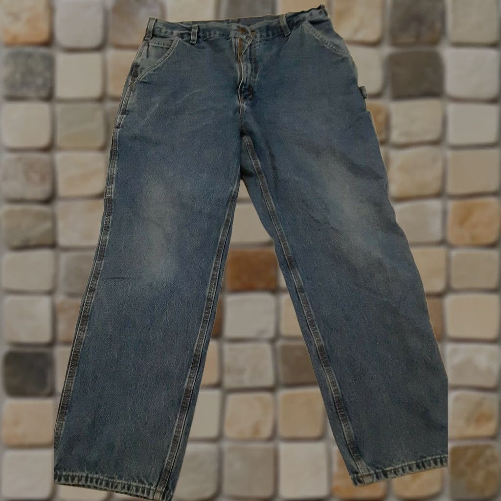 Carhartt VINTAGE Carhartt Jeans Work Blue Bootcut Mens 36x30 90s Blue Regular Mens Size US 36 / EU 52 - 1 Thumbnail